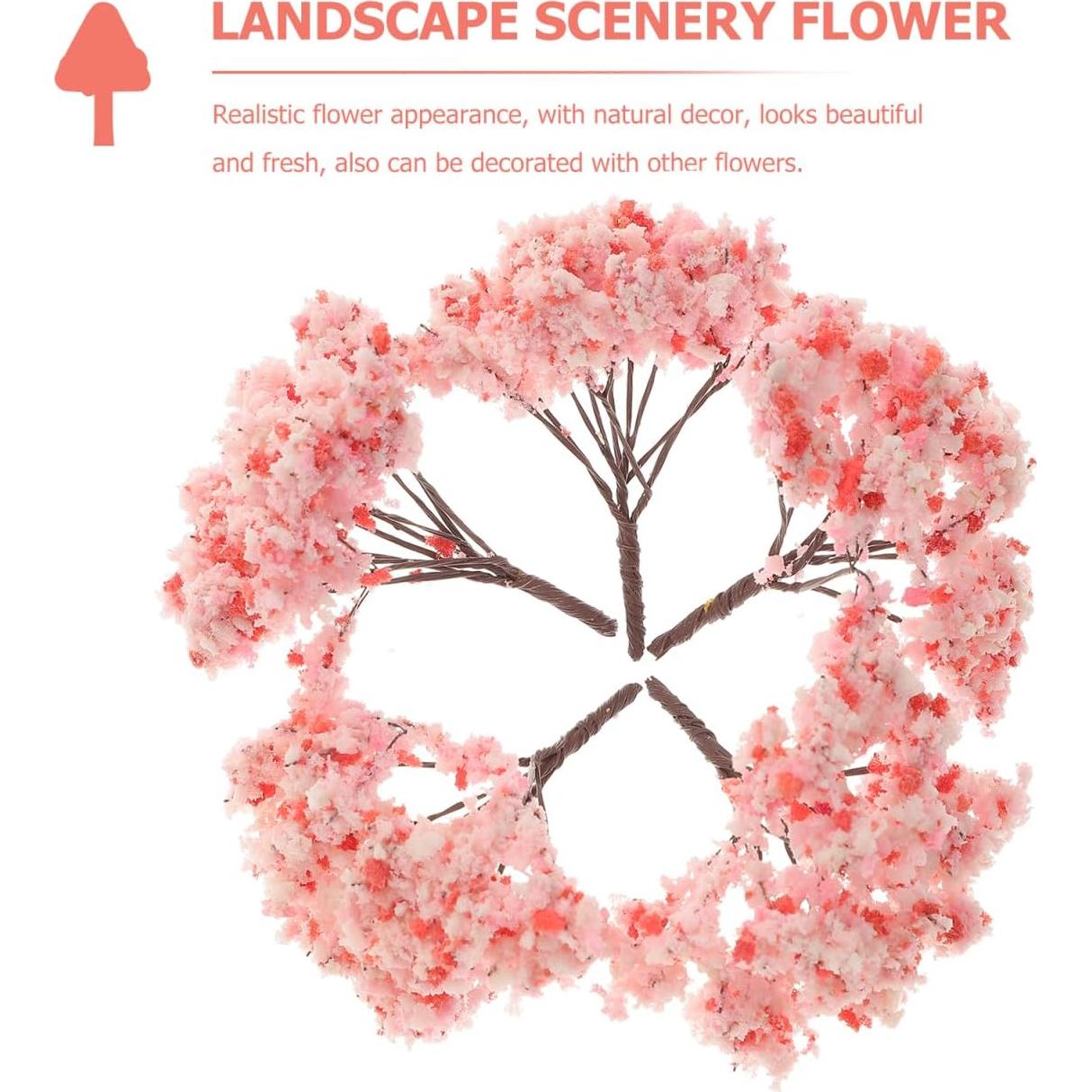 Happyyami 12pcs Árboles de Cerezo Rosa para Decoración