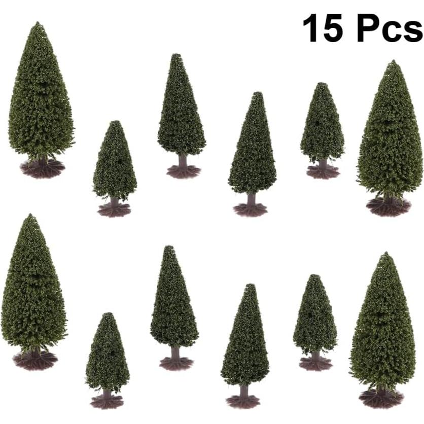 Modelo de Árbol de Cedro EXCEART 15 Pcs 10-6 cm Decoración