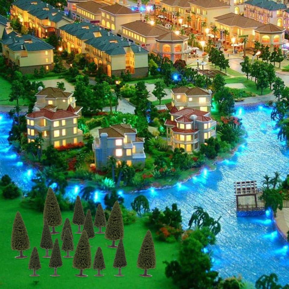 Modelo de Árbol de Cedro EXCEART 15 Pcs 10-6 cm Decoración