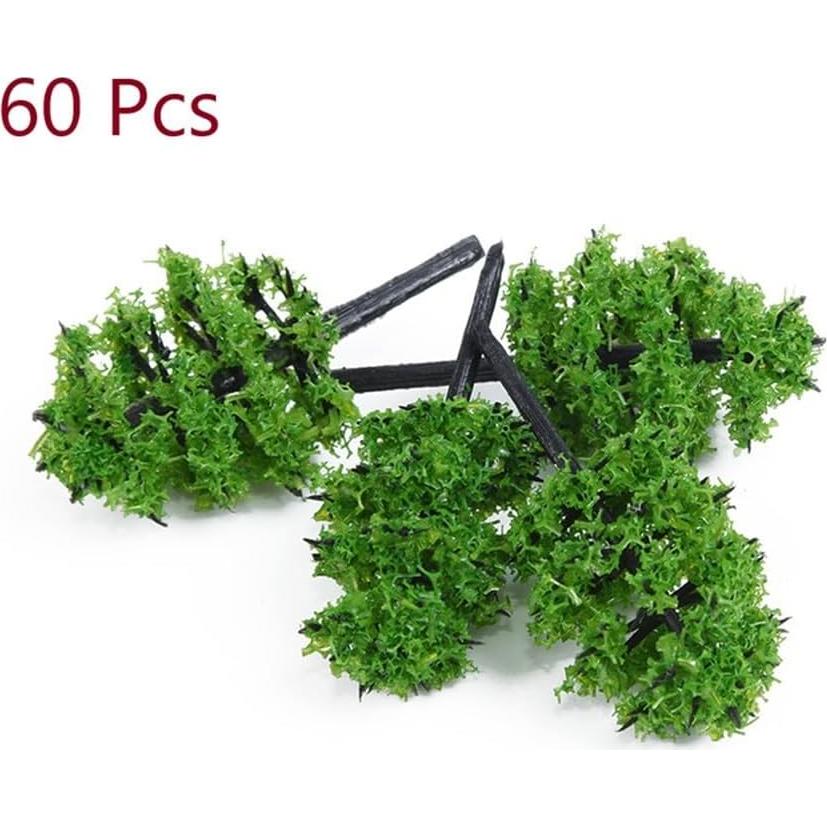 60 Árboles de Modelo Miniatura Plástico para Escenografía