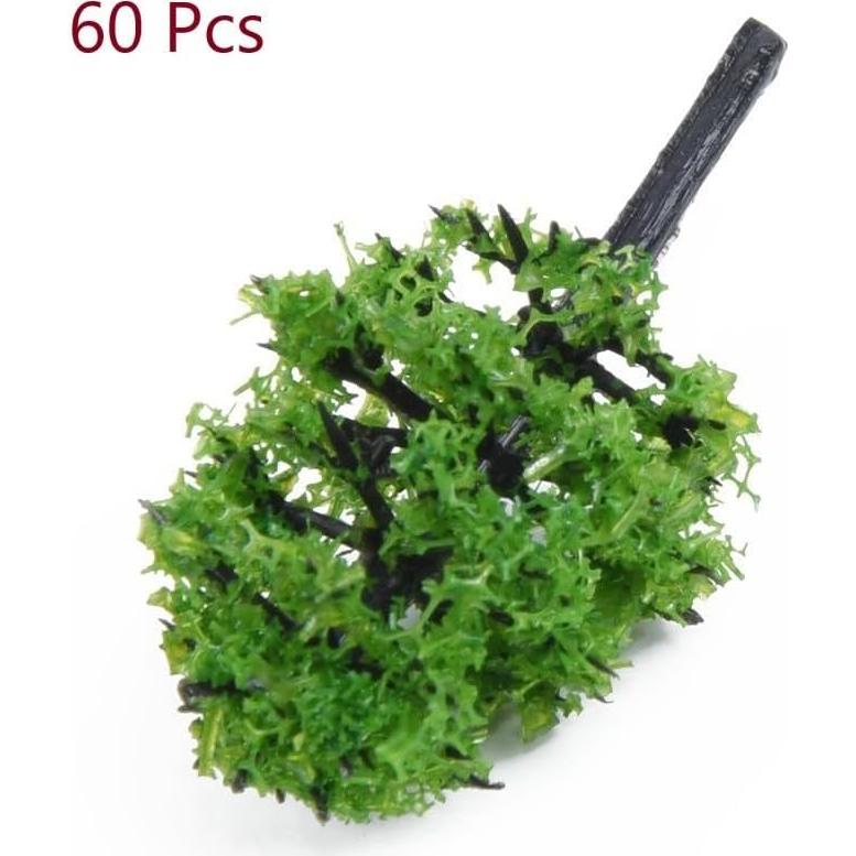 60 Árboles de Modelo Miniatura Plástico para Escenografía
