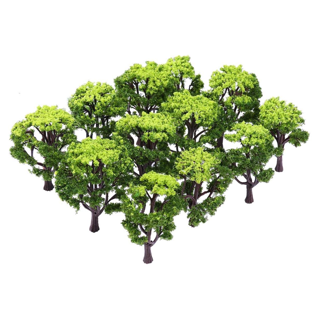 12 Árboles Miniatura Verdes FOMIYES 10 cm para Diorama