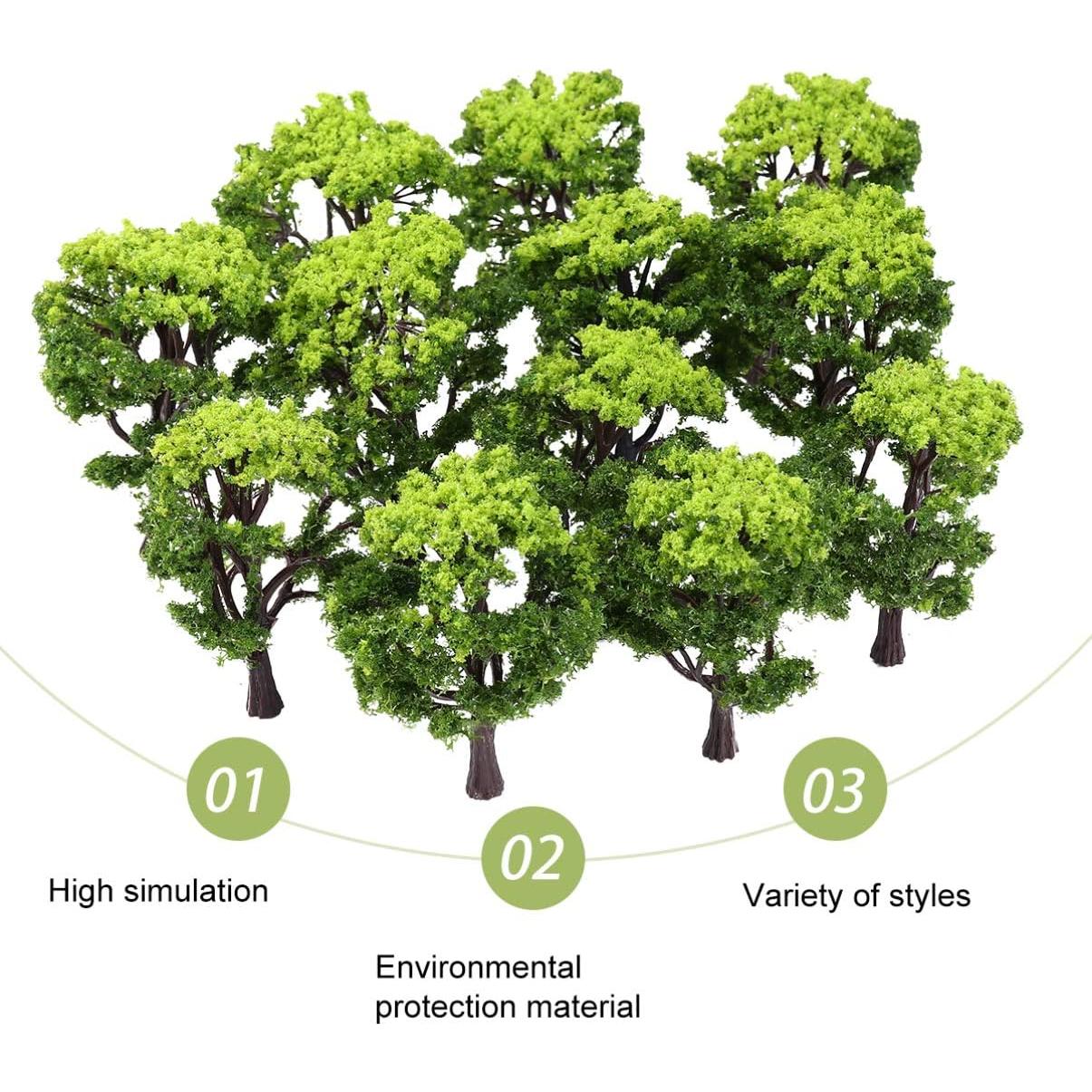 12 Árboles Miniatura Verdes FOMIYES 10 cm para Diorama
