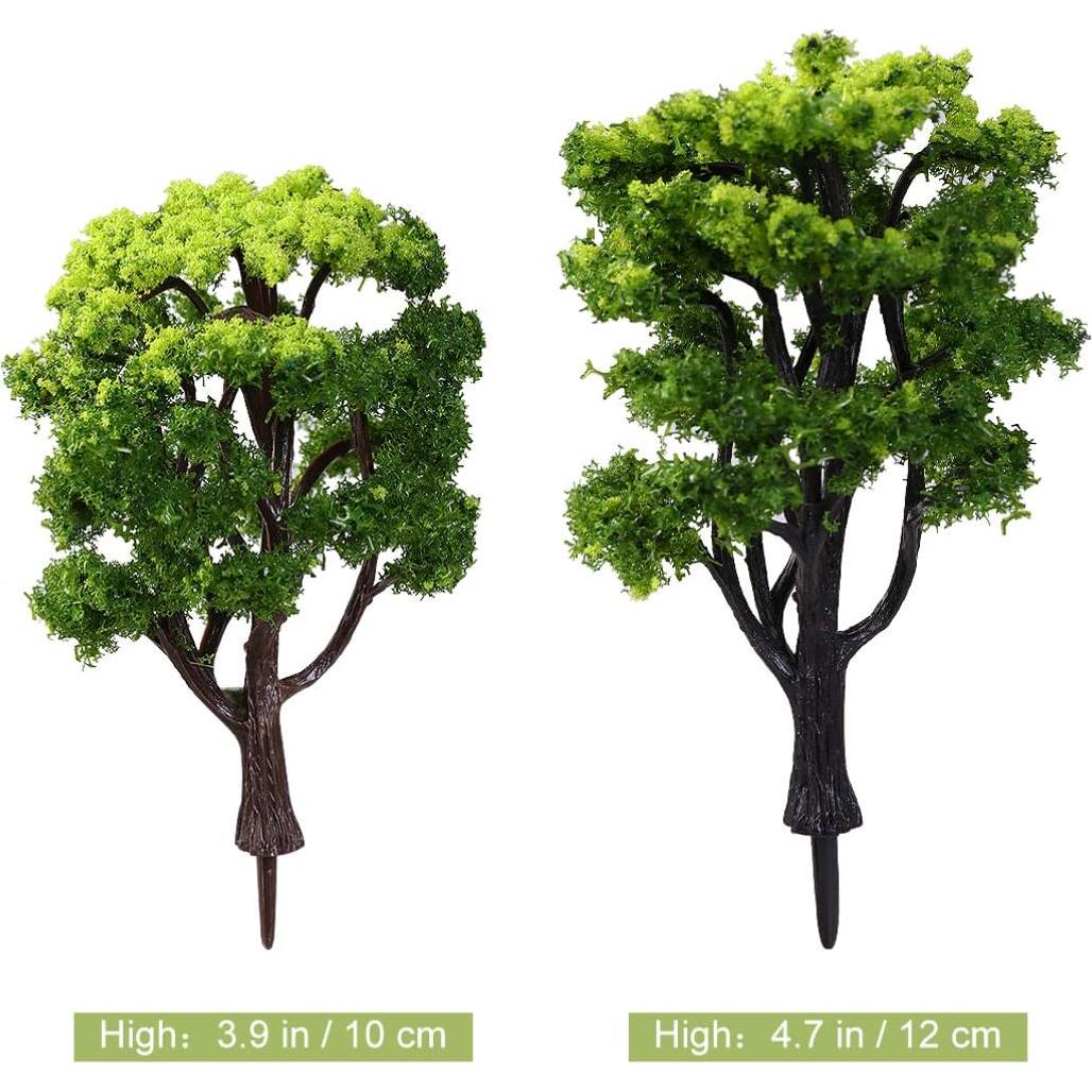 12 Árboles Miniatura Verdes FOMIYES 10 cm para Diorama