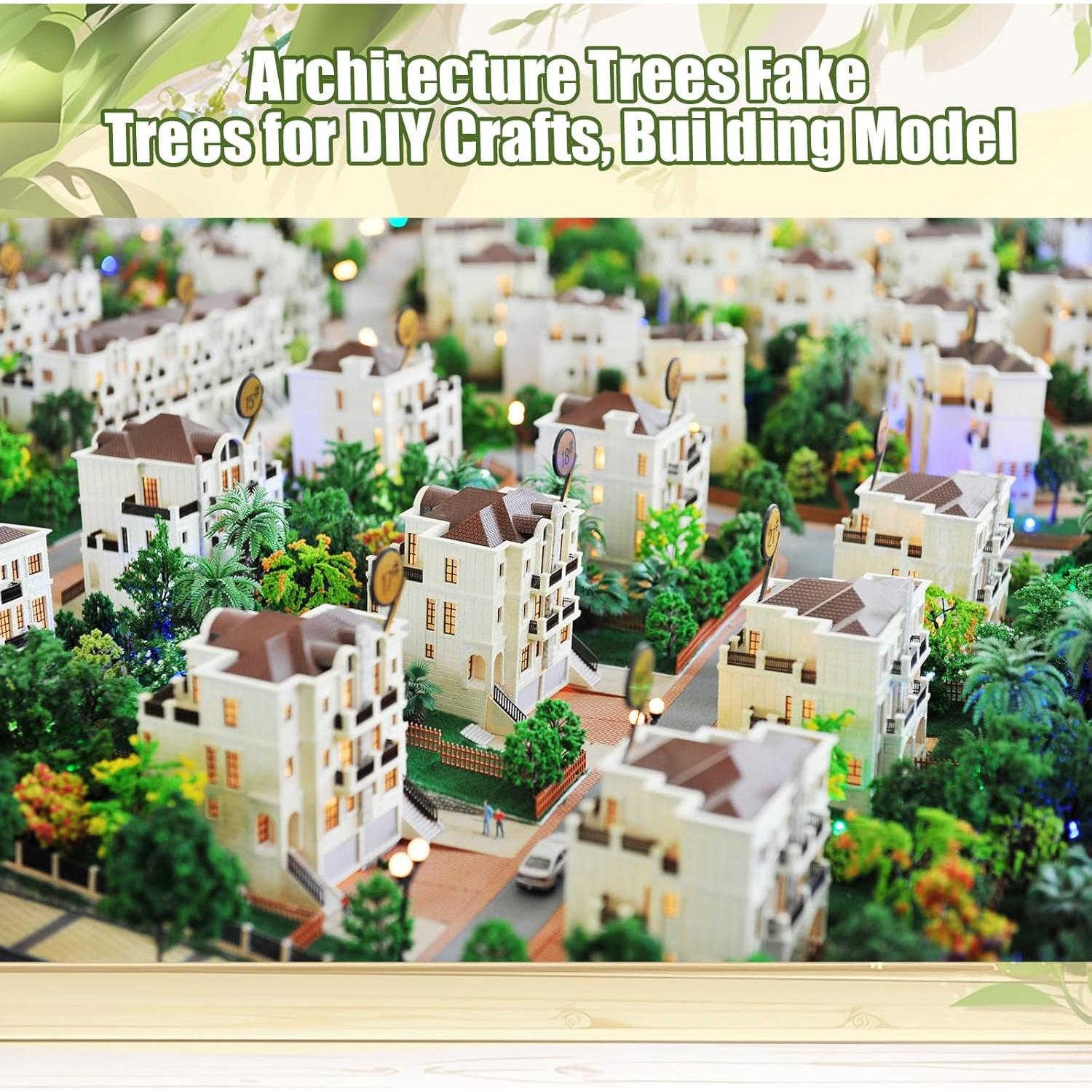 28 Piezas Mini Árboles Plásticos Canlierr para Diorama 4-8 cm