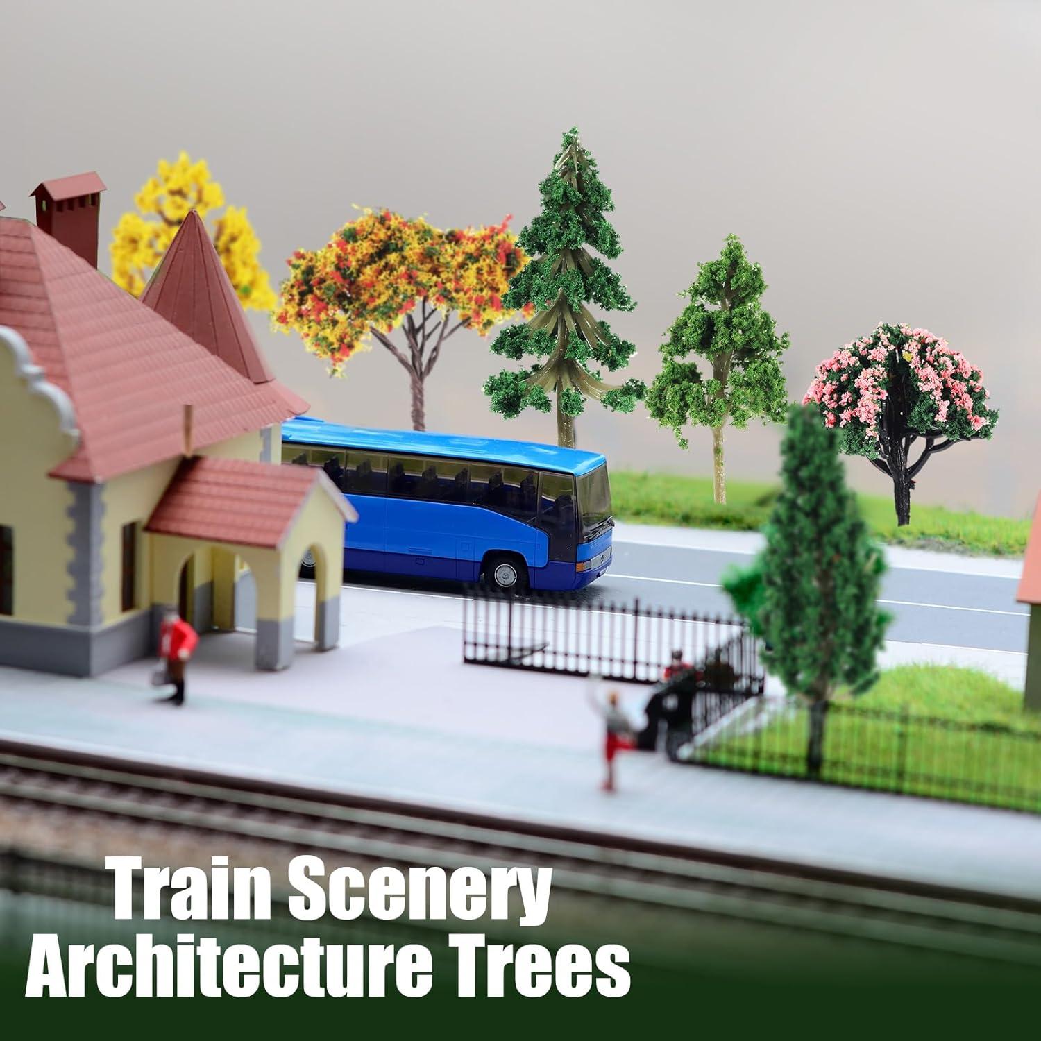 28 Piezas Mini Árboles Plásticos Canlierr para Diorama 4-8 cm