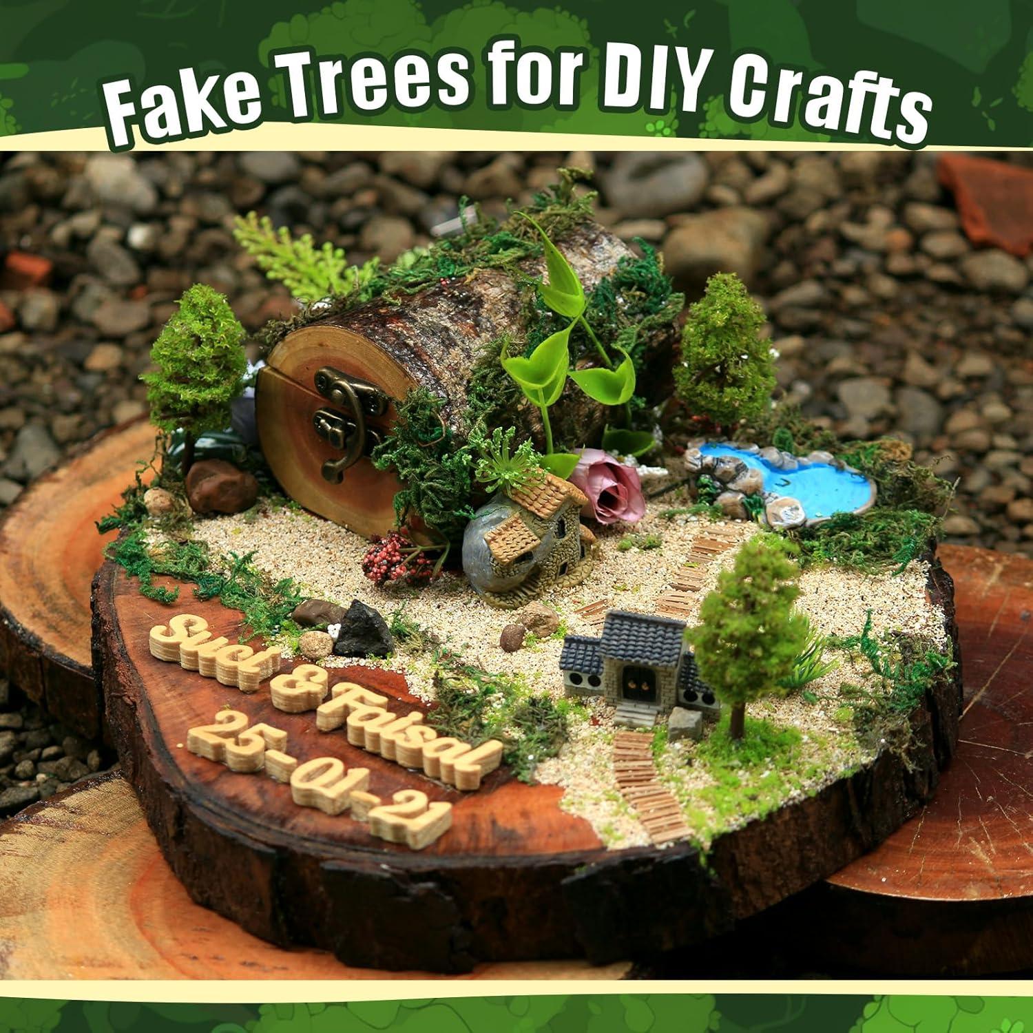 28 Piezas Mini Árboles Plásticos Canlierr para Diorama 4-8 cm