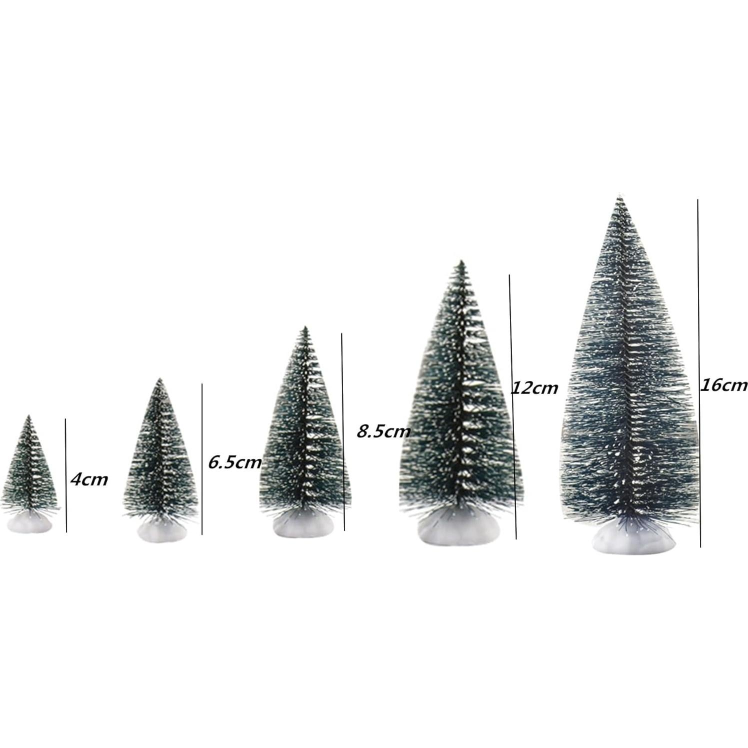 10 Árboles Miniatura de Cedro Verde con Nieve Alblinsy