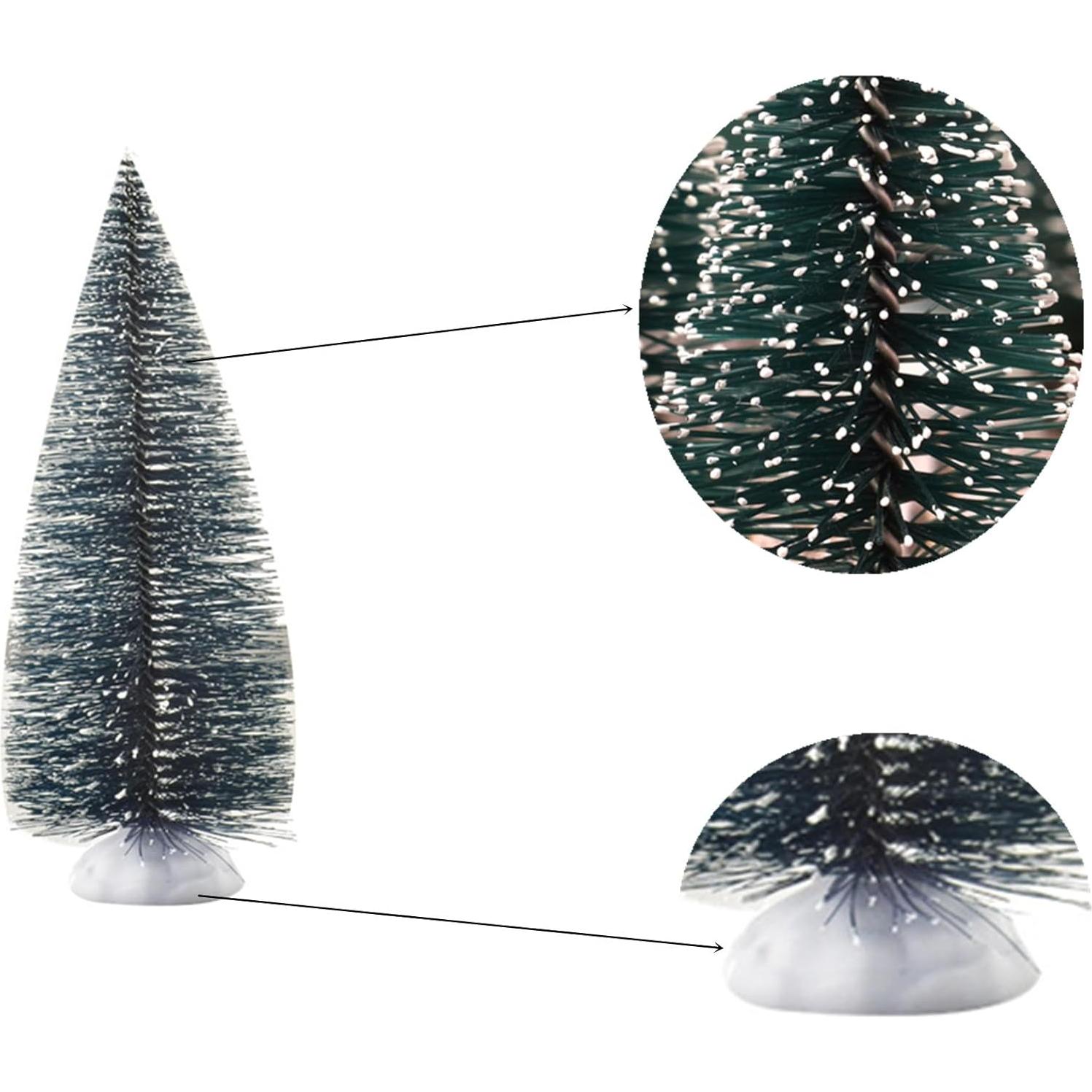 10 Árboles Miniatura de Cedro Verde con Nieve Alblinsy