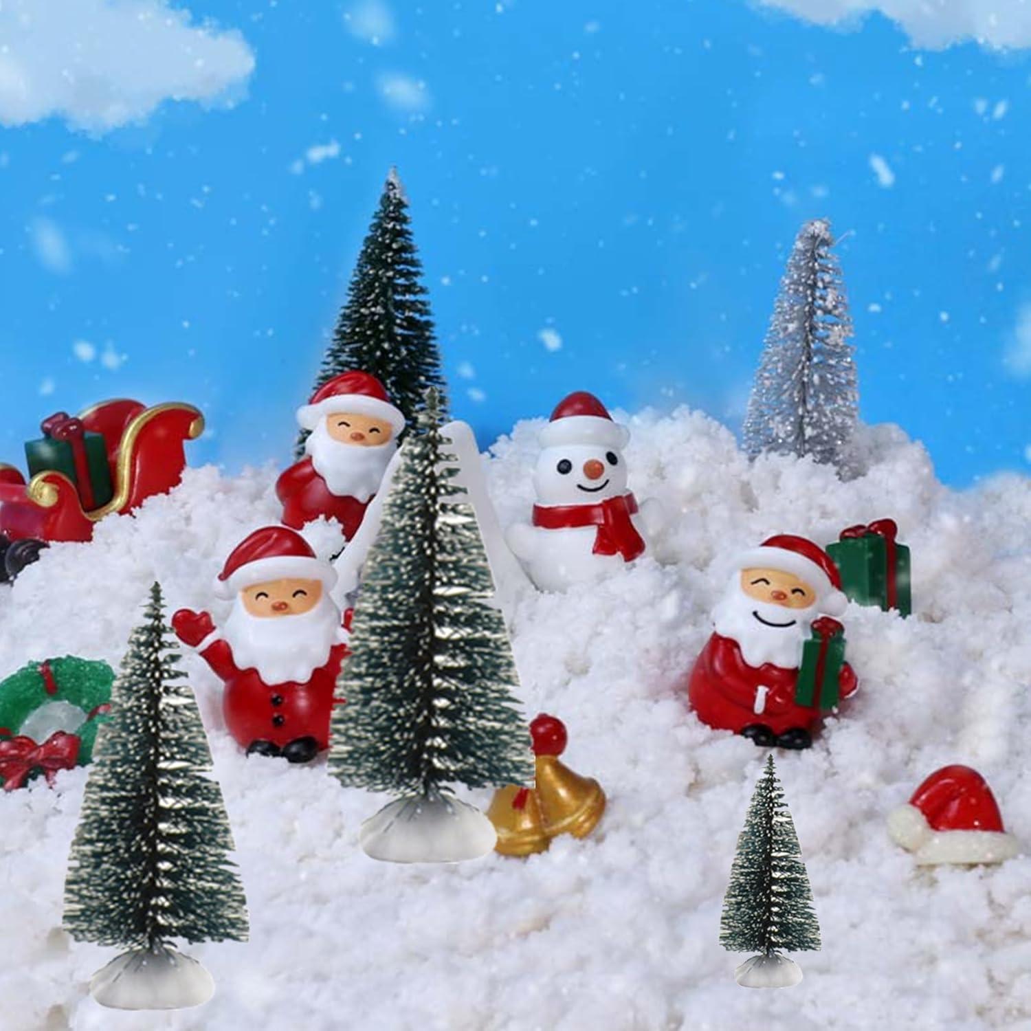 10 Árboles Miniatura de Cedro Verde con Nieve Alblinsy