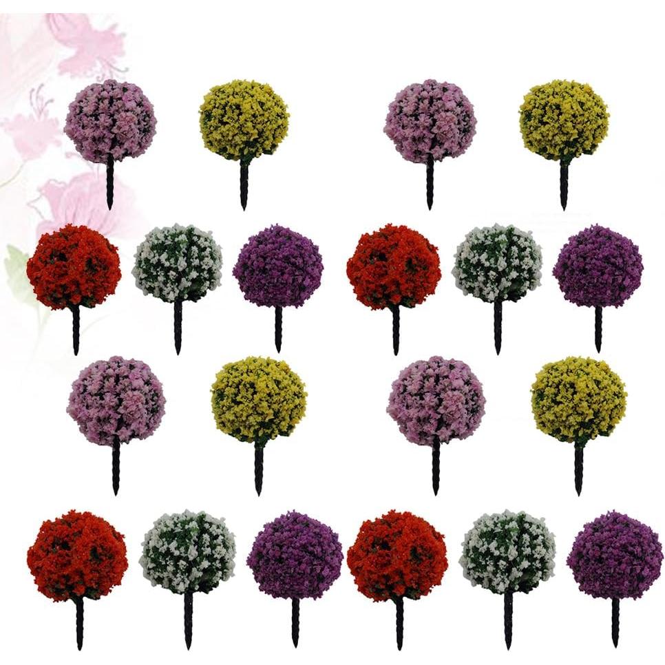 24 Árboles de Flores Miniatura Hemoton para Jardín y Decoración