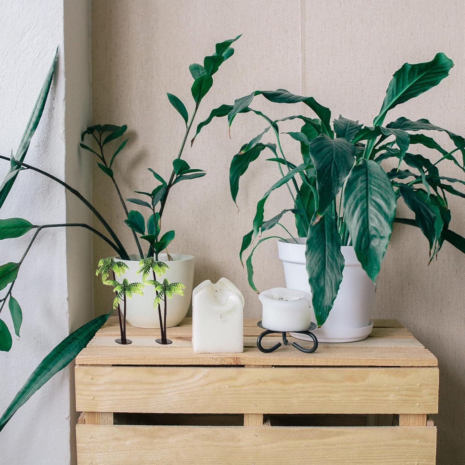 SUPVOX Mini Árbol de Palma 3pcs Decoración Jardín 12cm