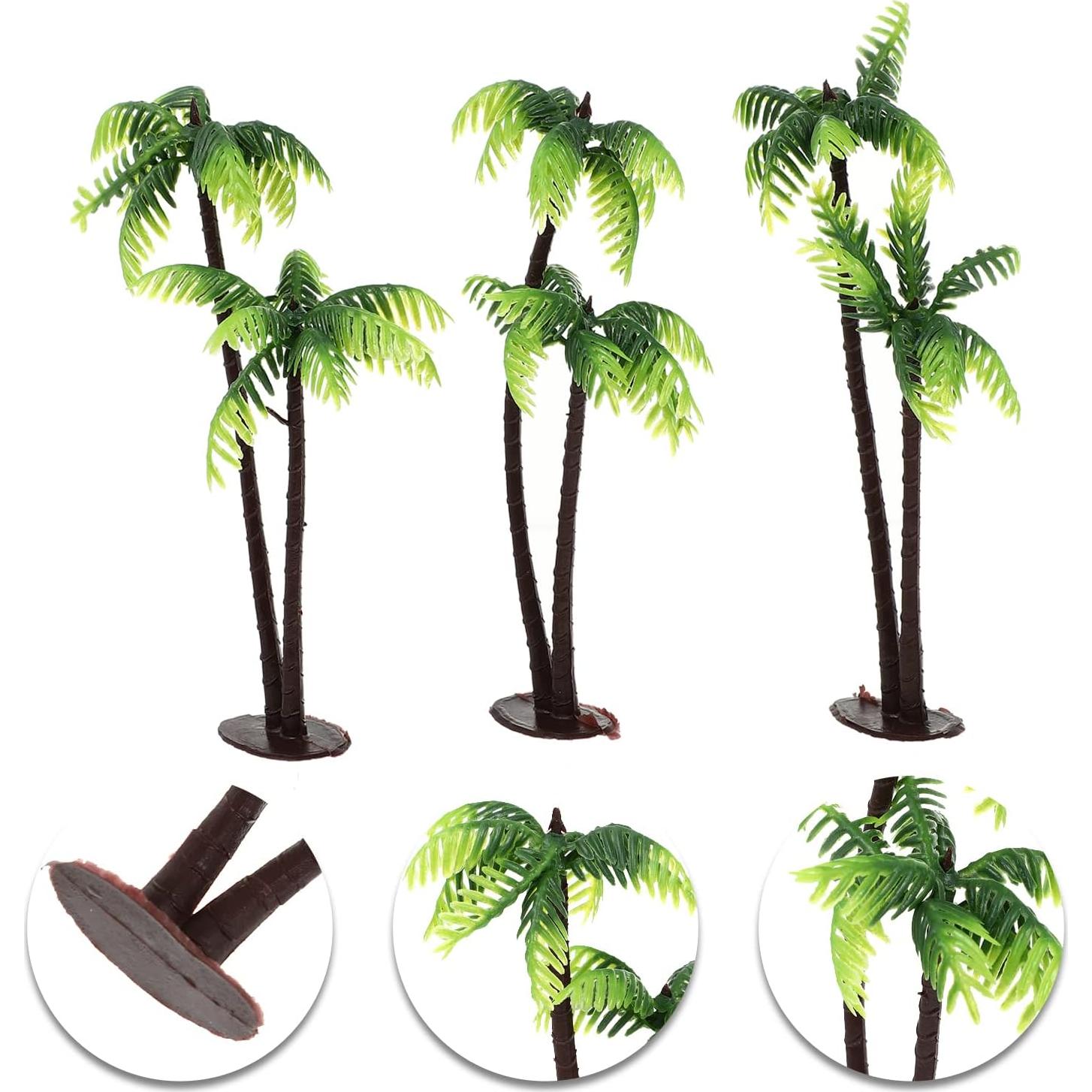 SUPVOX Mini Árbol de Palma 3pcs Decoración Jardín 12cm