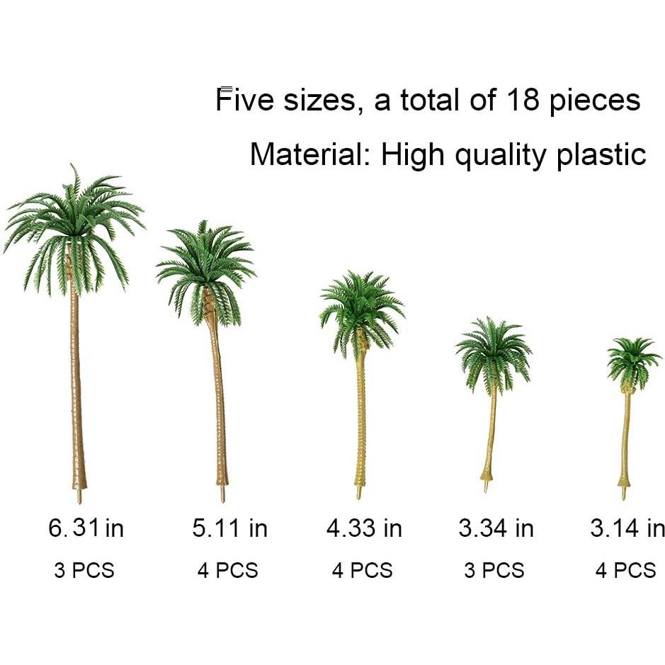 Árboles de Palma HUIANER 18PCS Miniatura Decorativos 8-16cm