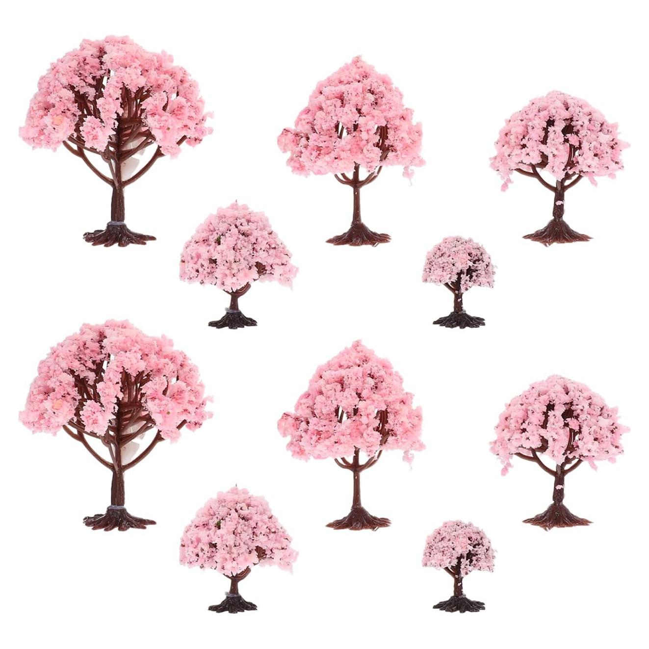 Yardwe 10Pcs Mini Árboles de Flor de Cerezo Falsos 7cm