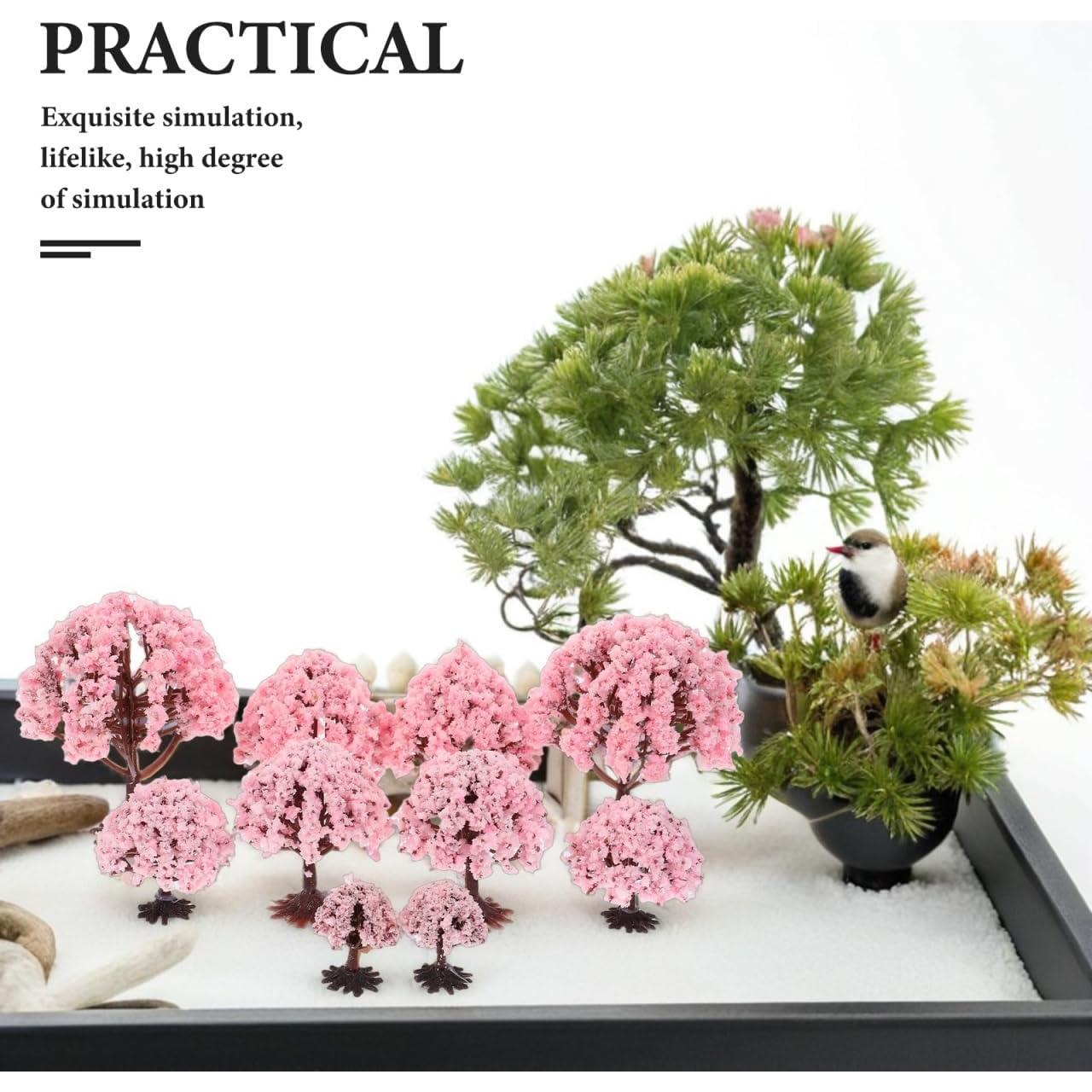 Yardwe 10Pcs Mini Árboles de Flor de Cerezo Falsos 7cm