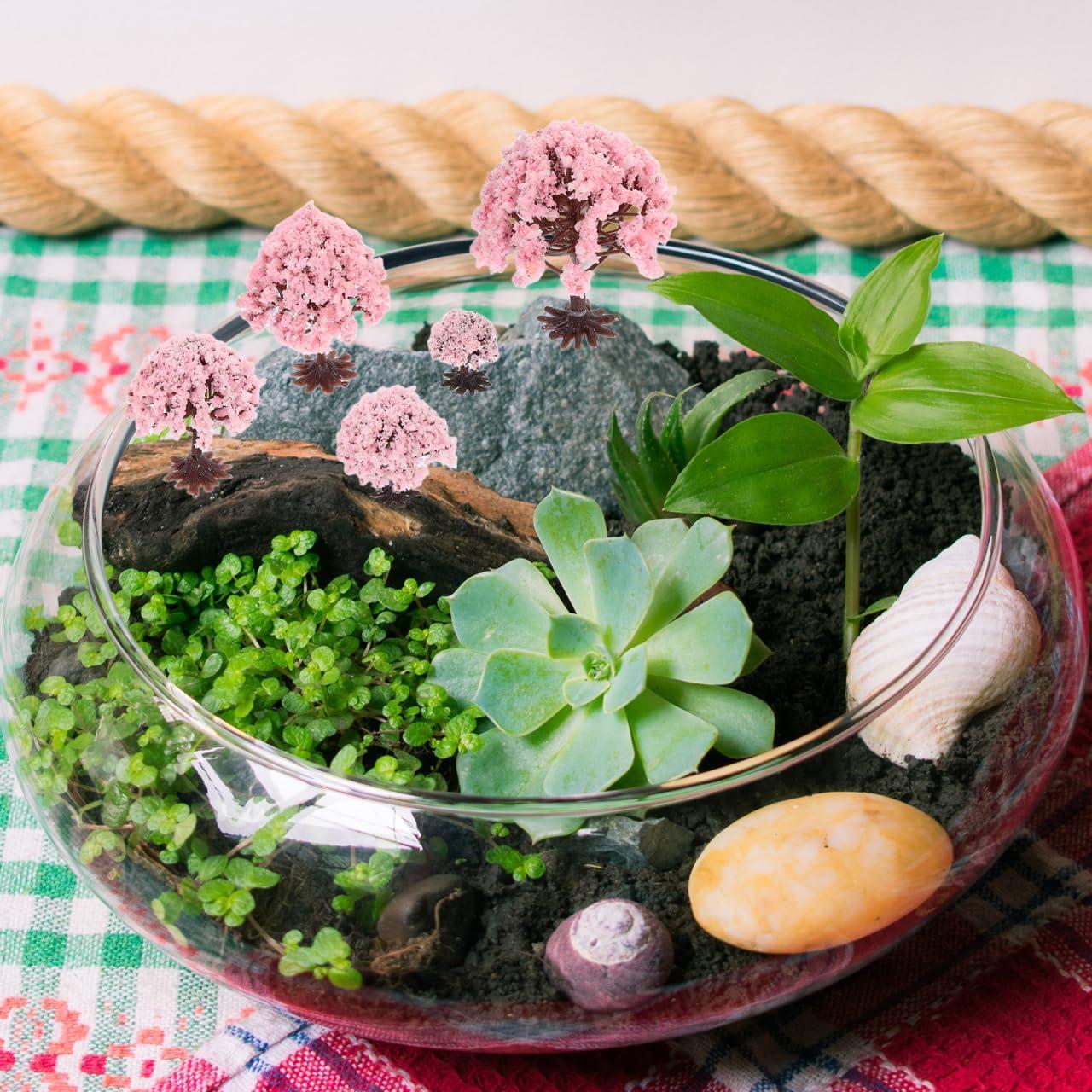 Yardwe 10Pcs Mini Árboles de Flor de Cerezo Falsos 7cm