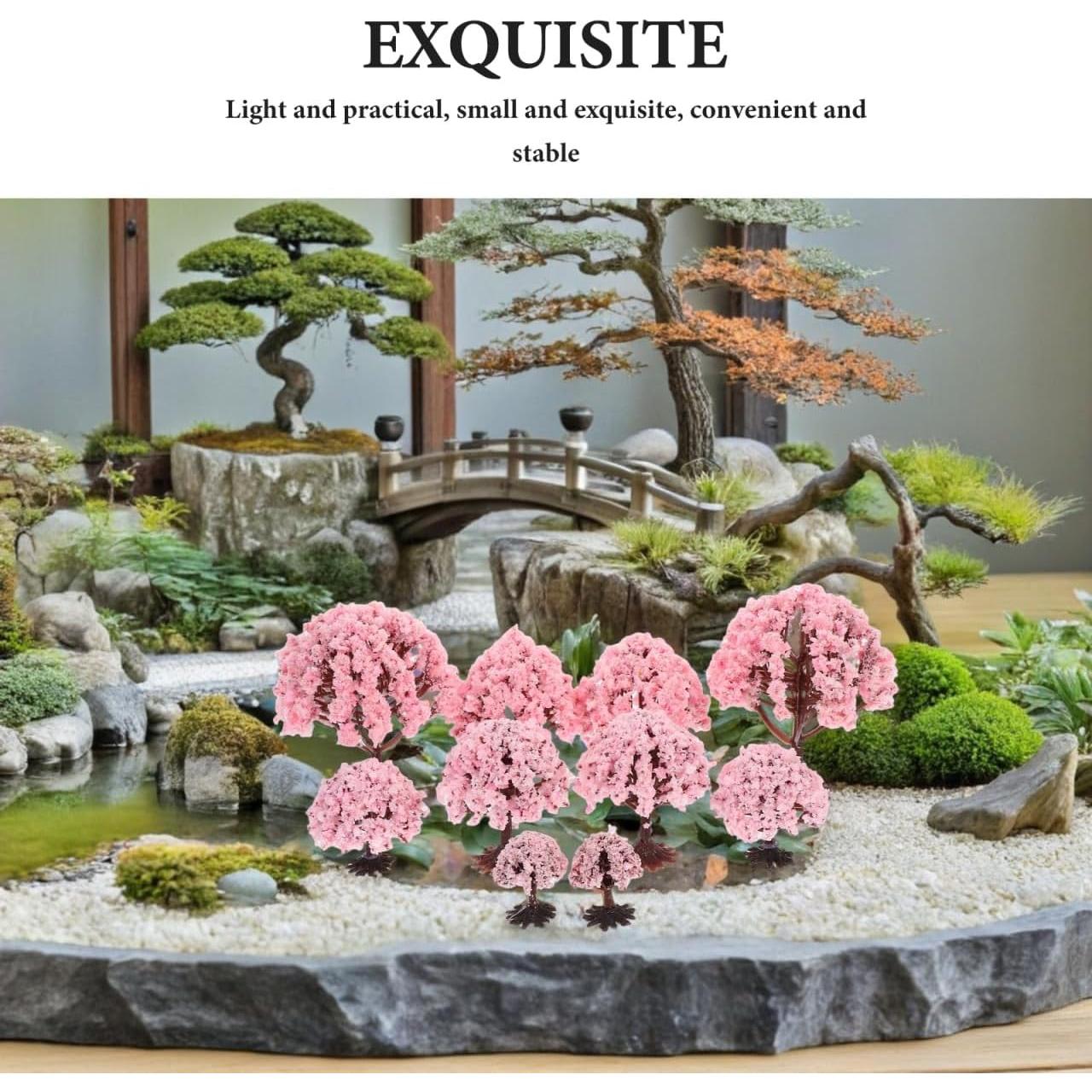 Yardwe 10Pcs Mini Árboles de Flor de Cerezo Falsos 7cm