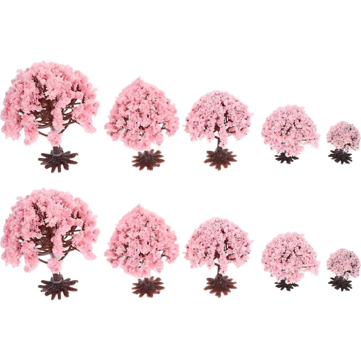 Yardwe 10Pcs Mini Árboles de Flor de Cerezo Falsos 7cm