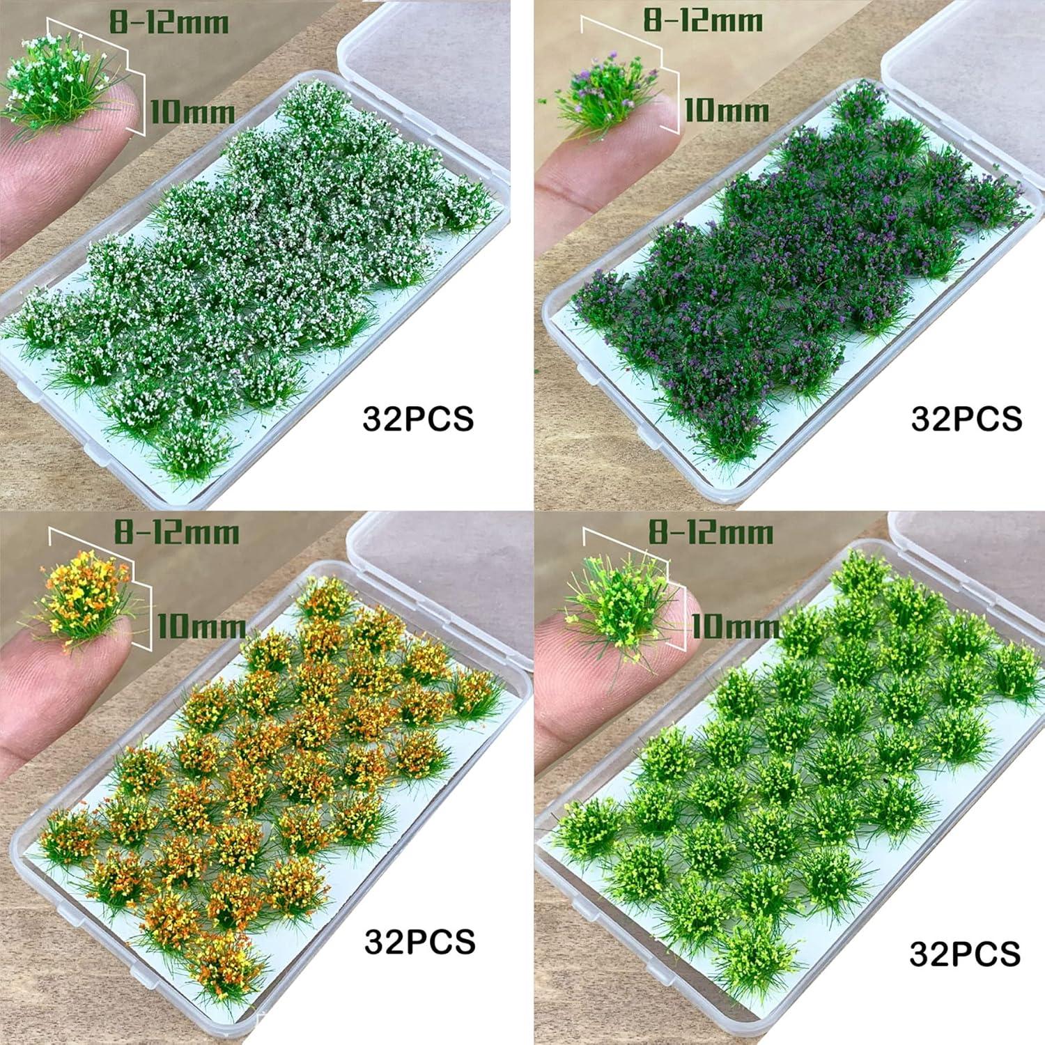 Cayway 128 PCS Grama Estática Colorida para Modelismo DIY