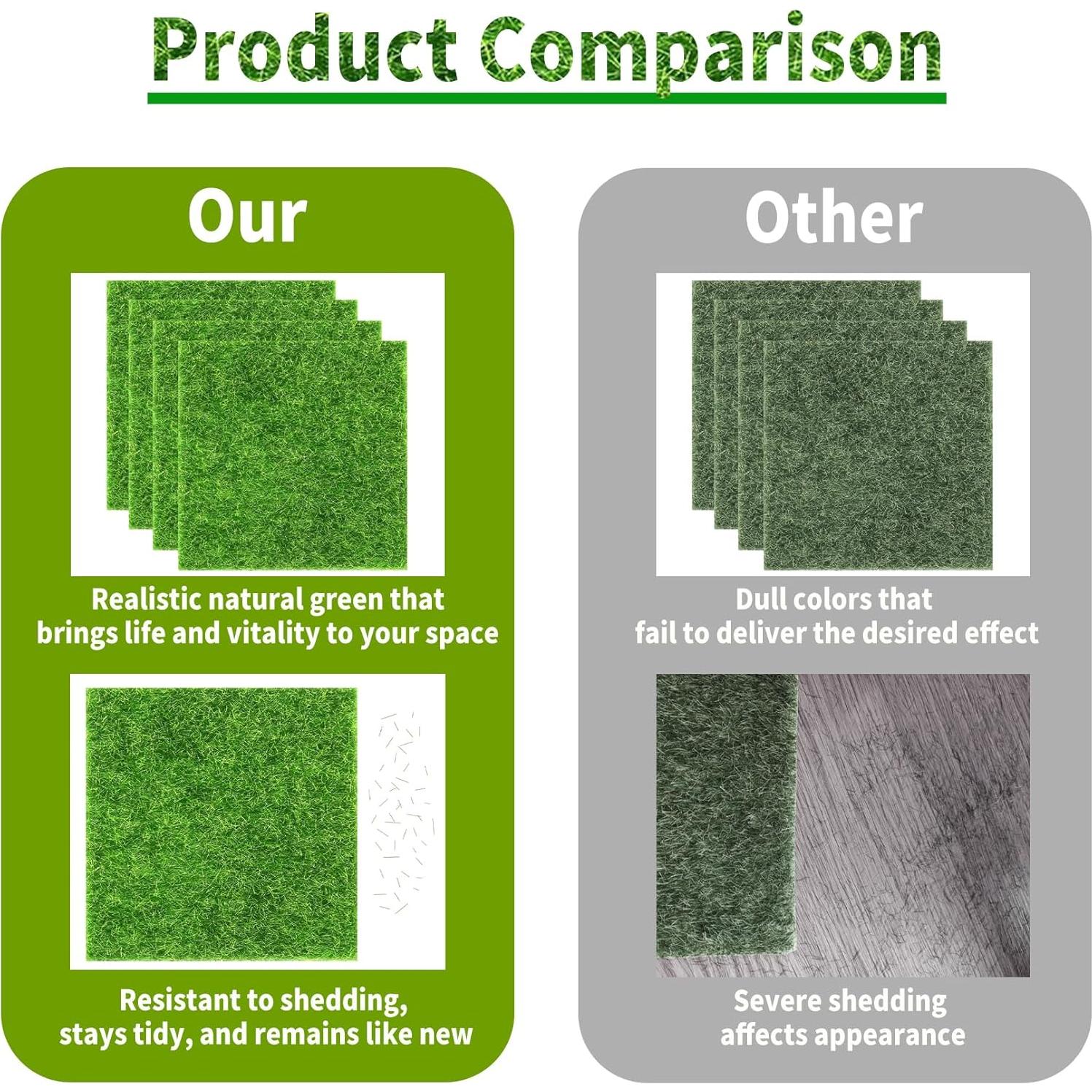 4 Paquetes de Césped Falso 15x15 cm KAEZDD para Manualidades