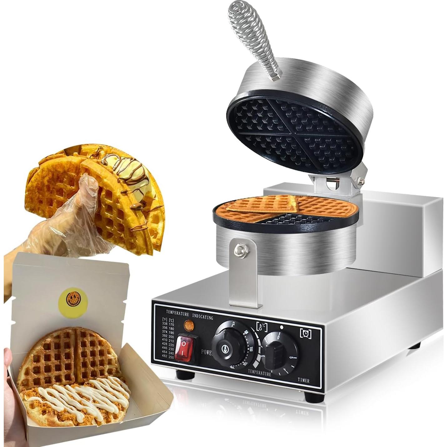 Máquina de Waffles Comercial AEYDJXMER 1300W No Pegajosa
