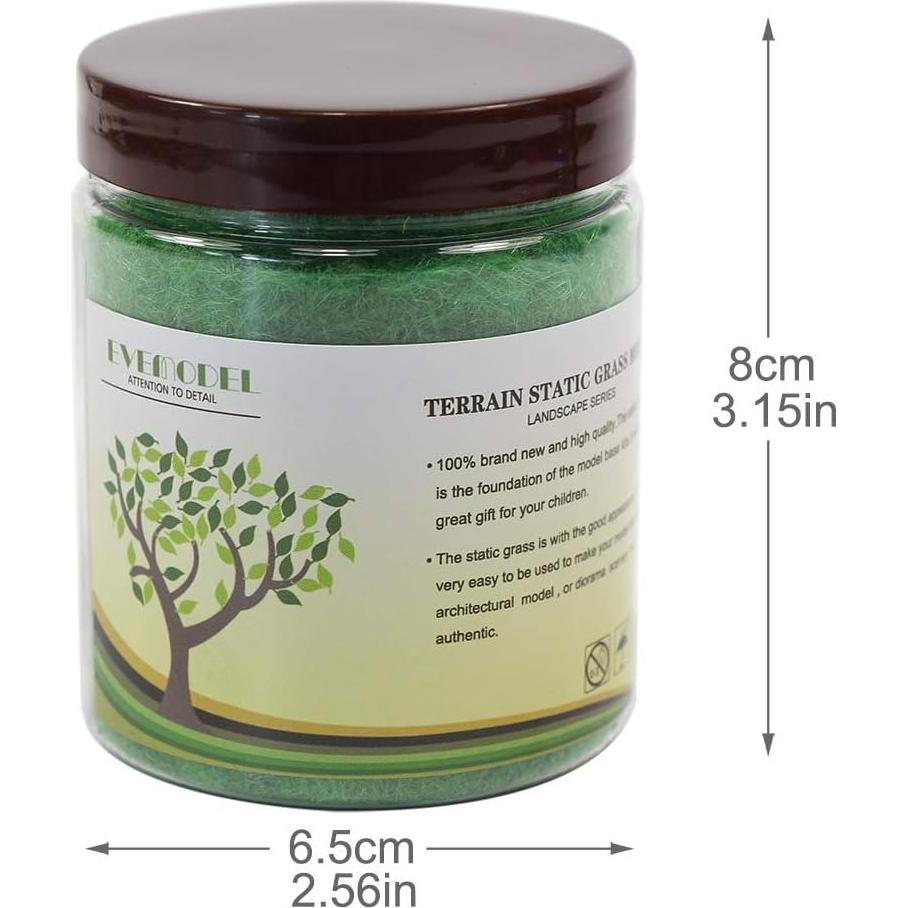 Césped Estático Evemodel 4x35g 5mm Verde para Modelismo