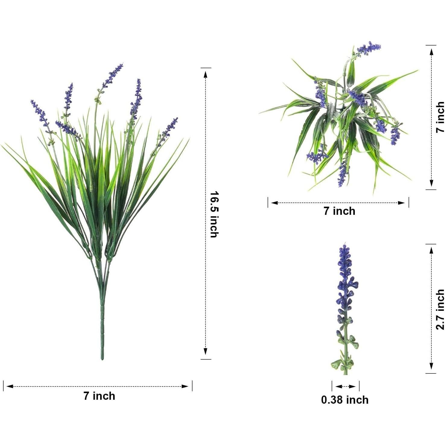 Plantas Artificiales Ivydale 10PCS Hierba Mono Púrpura UV