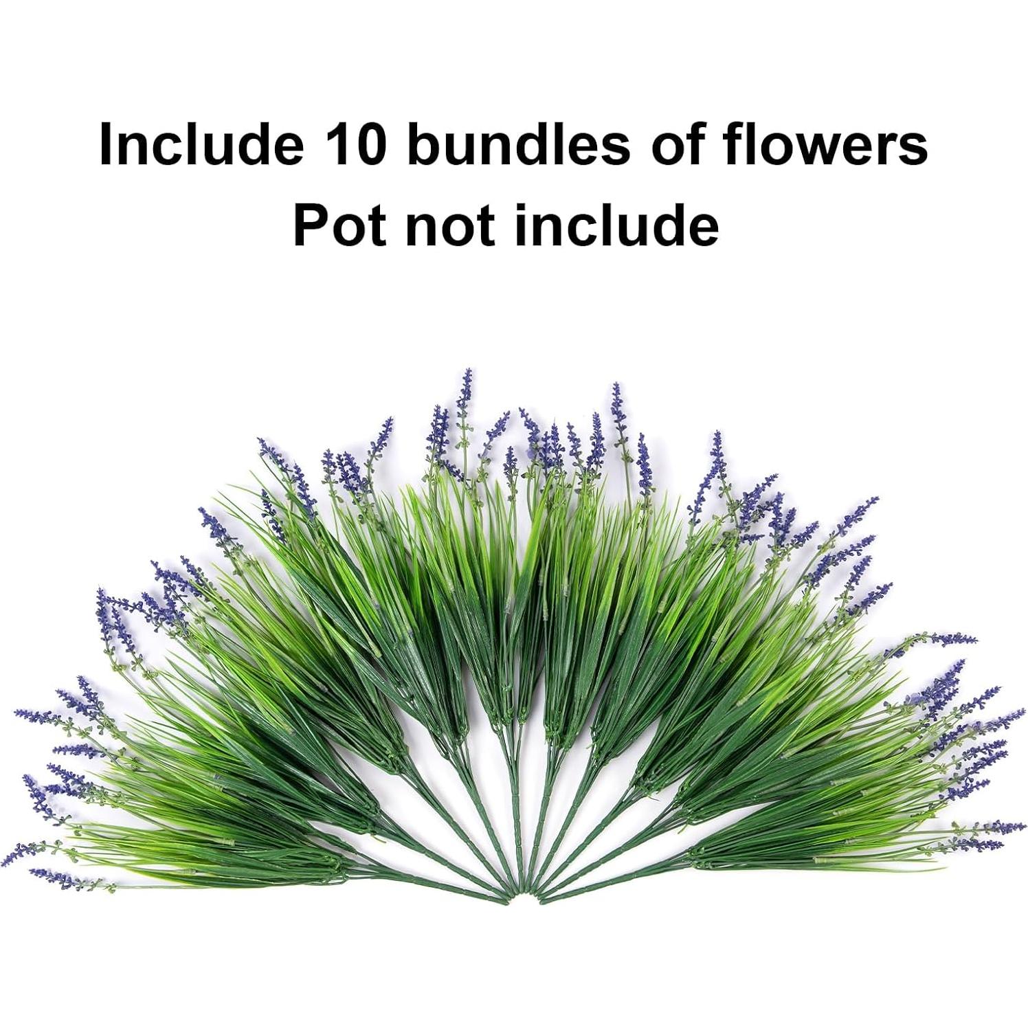 Plantas Artificiales Ivydale 10PCS Hierba Mono Púrpura UV