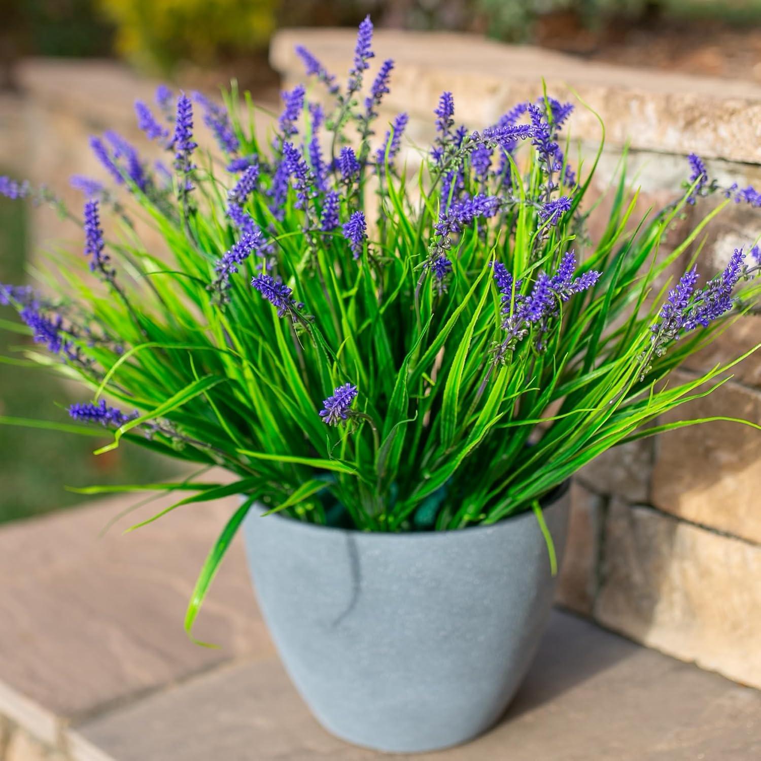 Plantas Artificiales Ivydale 10PCS Hierba Mono Púrpura UV