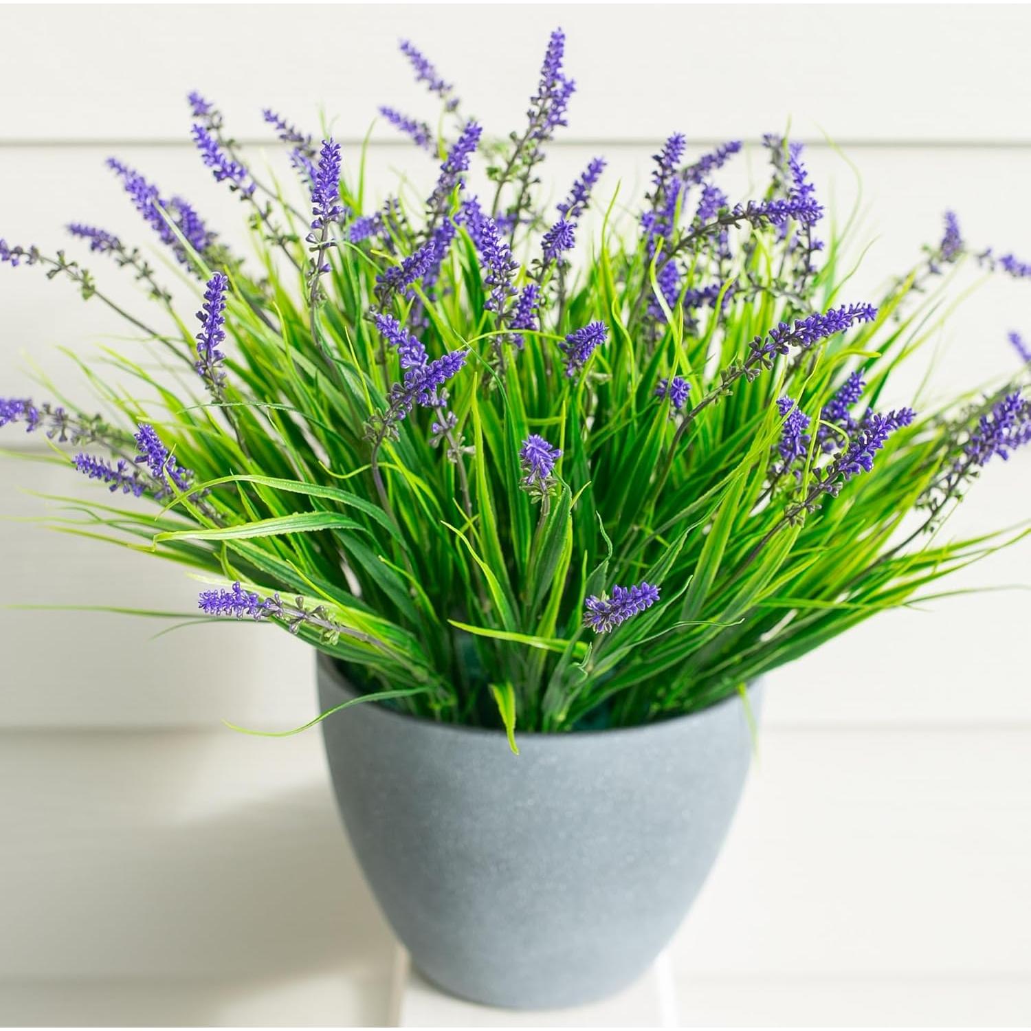 Plantas Artificiales Ivydale 10PCS Hierba Mono Púrpura UV