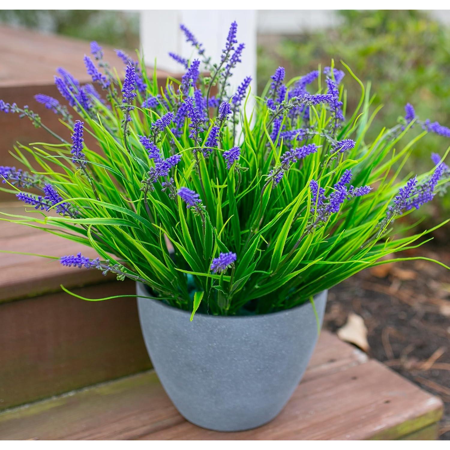 Plantas Artificiales Ivydale 10PCS Hierba Mono Púrpura UV