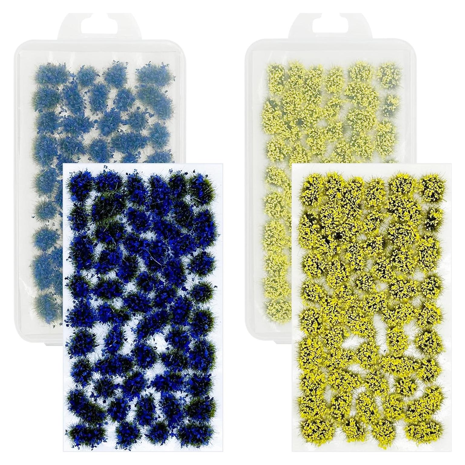 Tufts de Hierba Estática Attuslla 106 Piezas Azul Amarillo