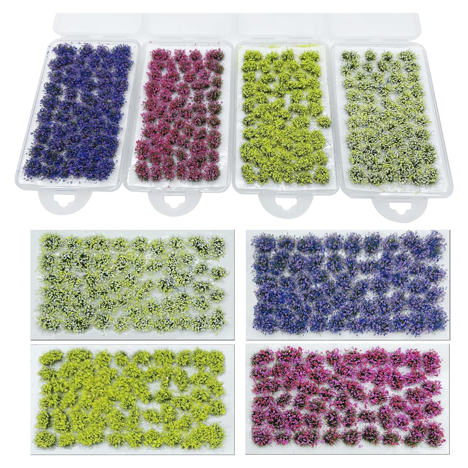 Woohome 4 Paquetes Flores Adhesivas para Diorama 212 Piezas