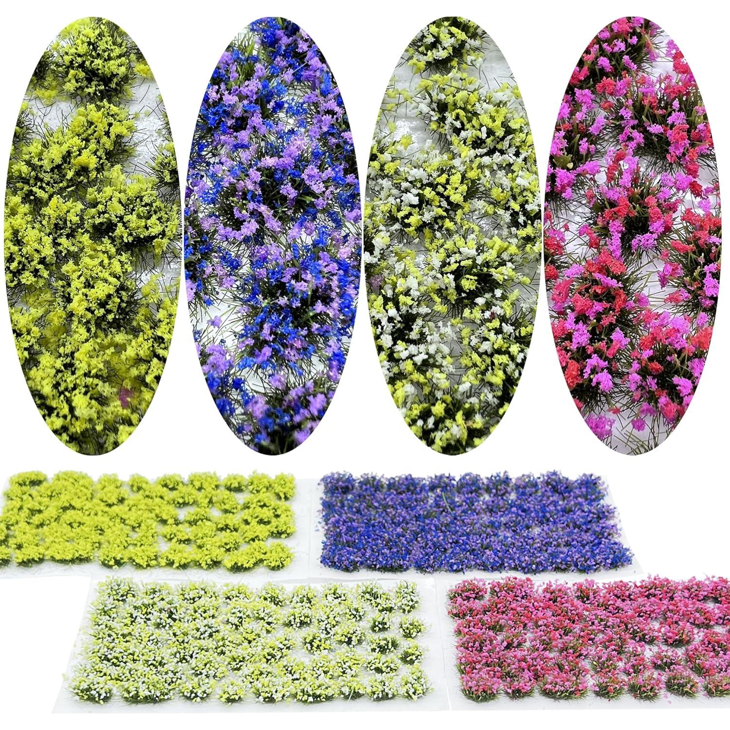 Woohome 4 Paquetes Flores Adhesivas para Diorama 212 Piezas