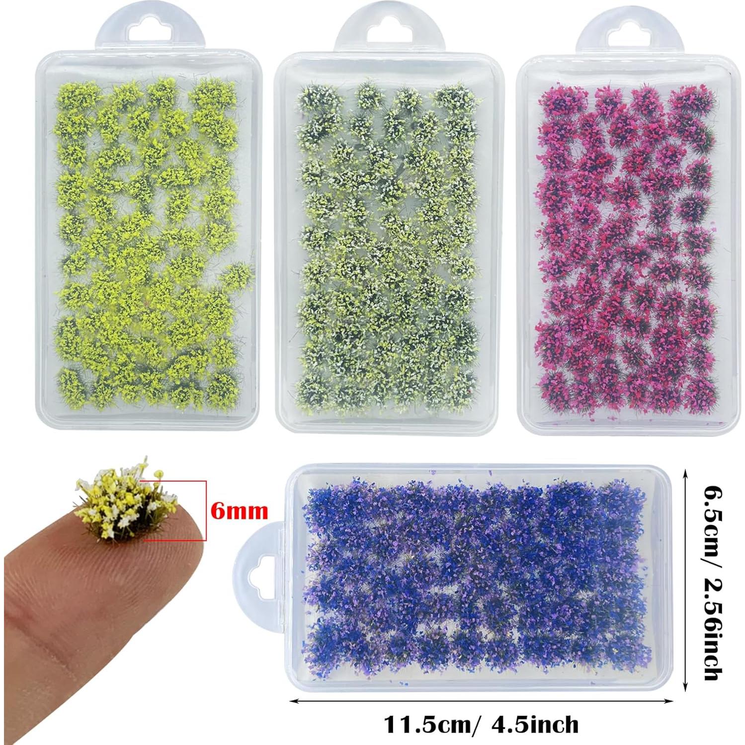 Woohome 4 Paquetes Flores Adhesivas para Diorama 212 Piezas