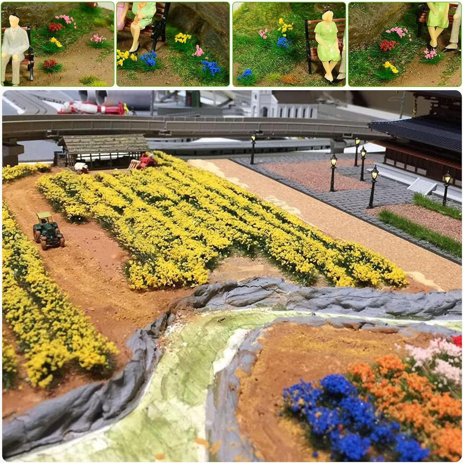 Woohome 4 Paquetes Flores Adhesivas para Diorama 212 Piezas