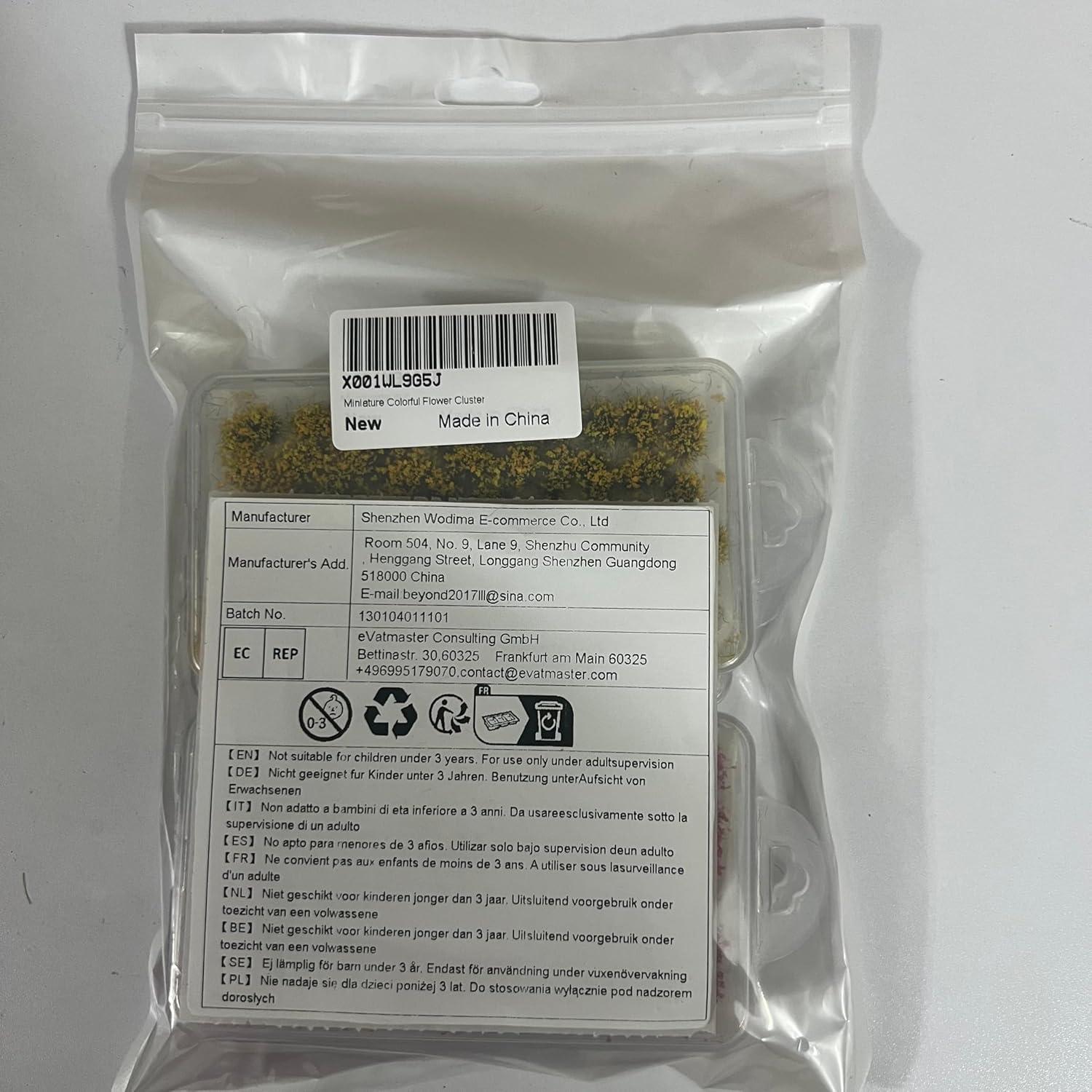 Woohome 4 Paquetes Flores Adhesivas para Diorama 212 Piezas