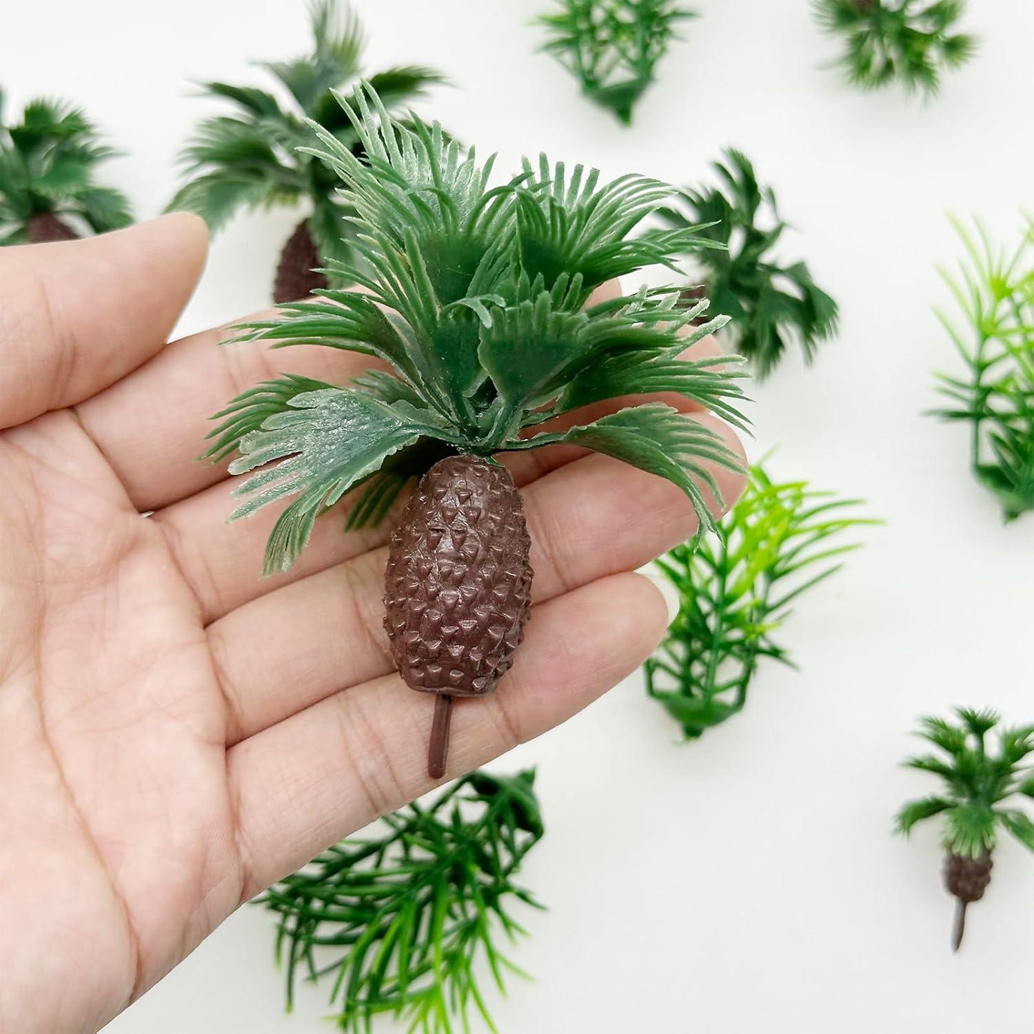 Cayway 12 PCS Árboles Palma de Coco y Césped Miniatura