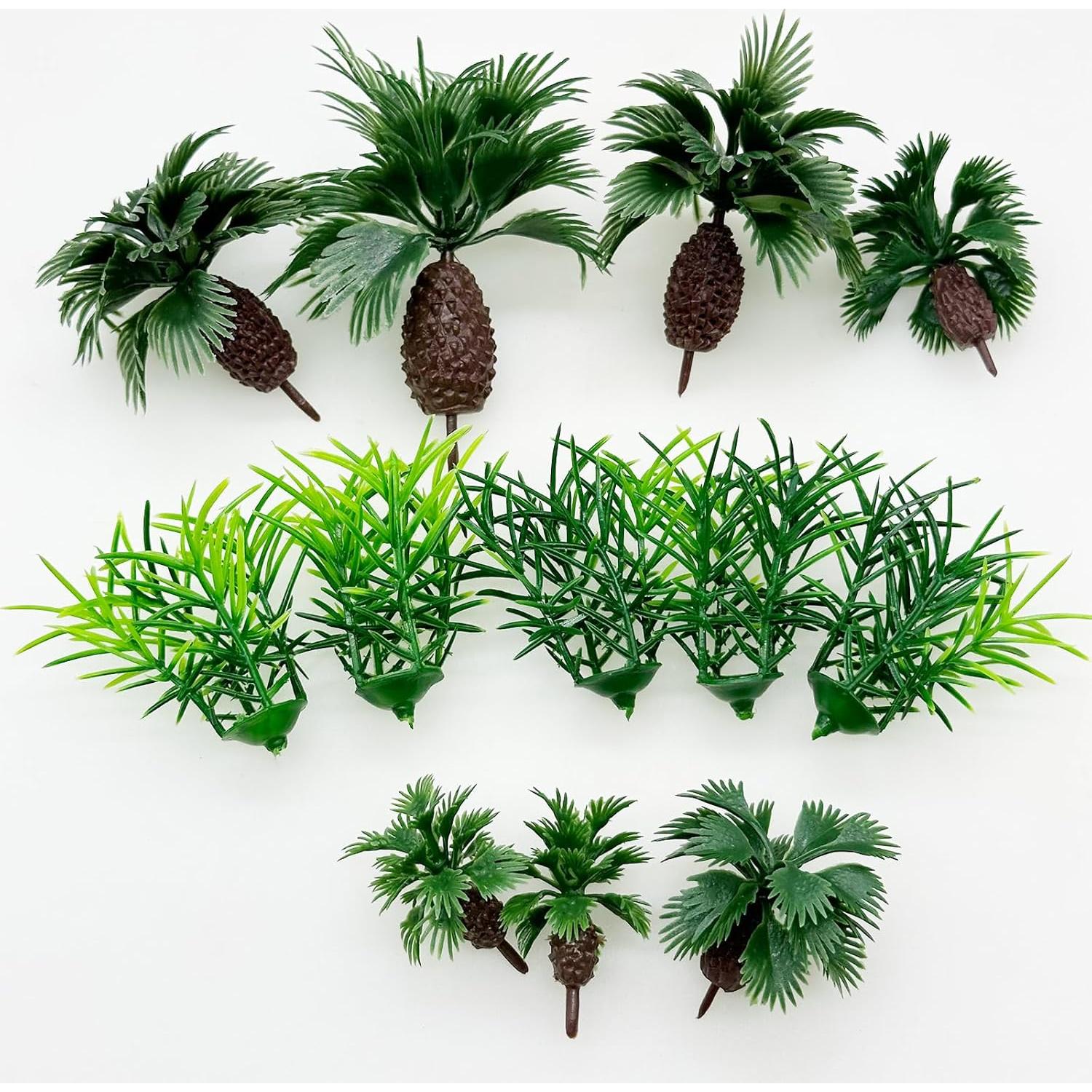 Cayway 12 PCS Árboles Palma de Coco y Césped Miniatura