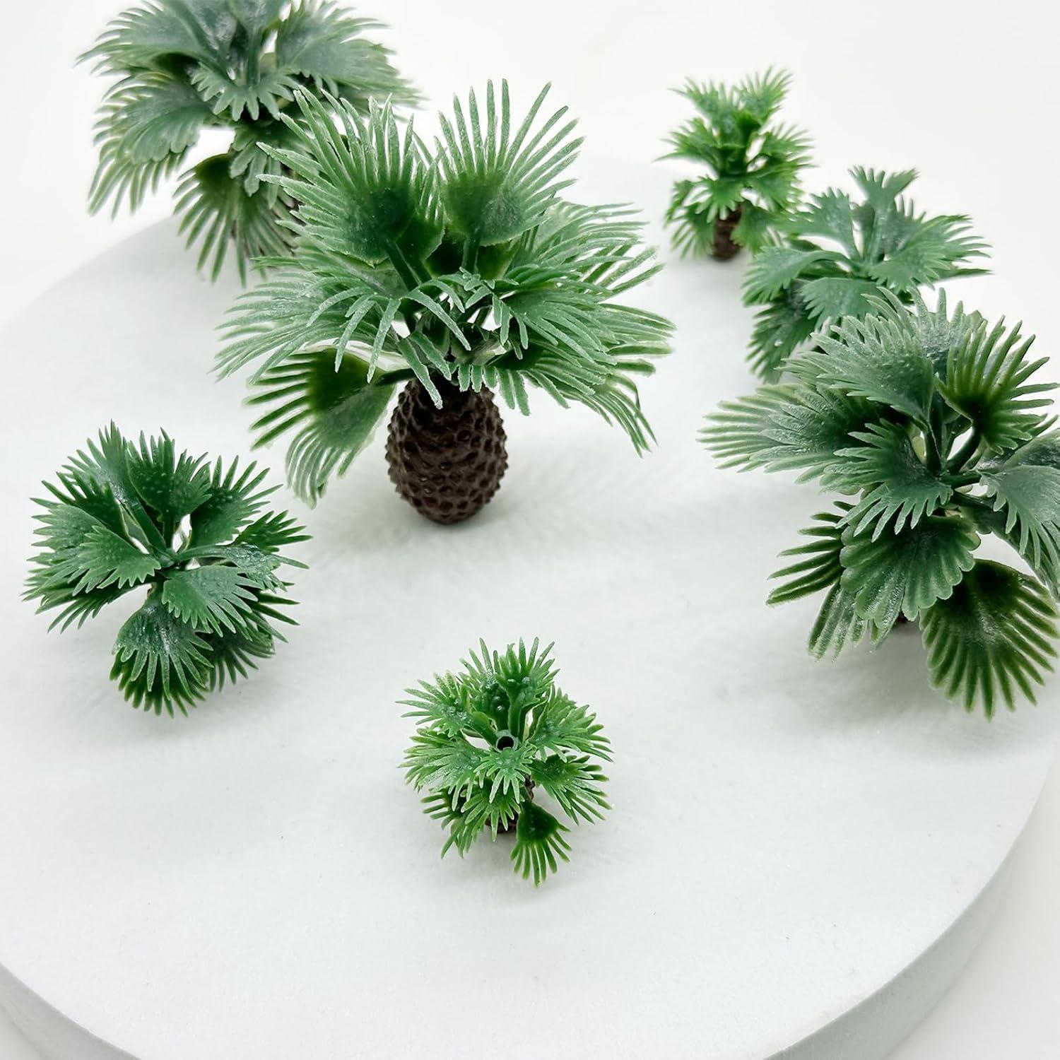 Cayway 12 PCS Árboles Palma de Coco y Césped Miniatura