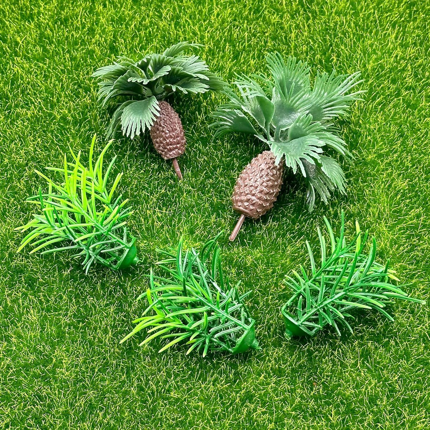Cayway 12 PCS Árboles Palma de Coco y Césped Miniatura