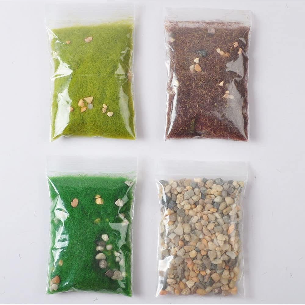 Kit de Paisaje Hierba Estática NWFashion 3 Colores + Piedra