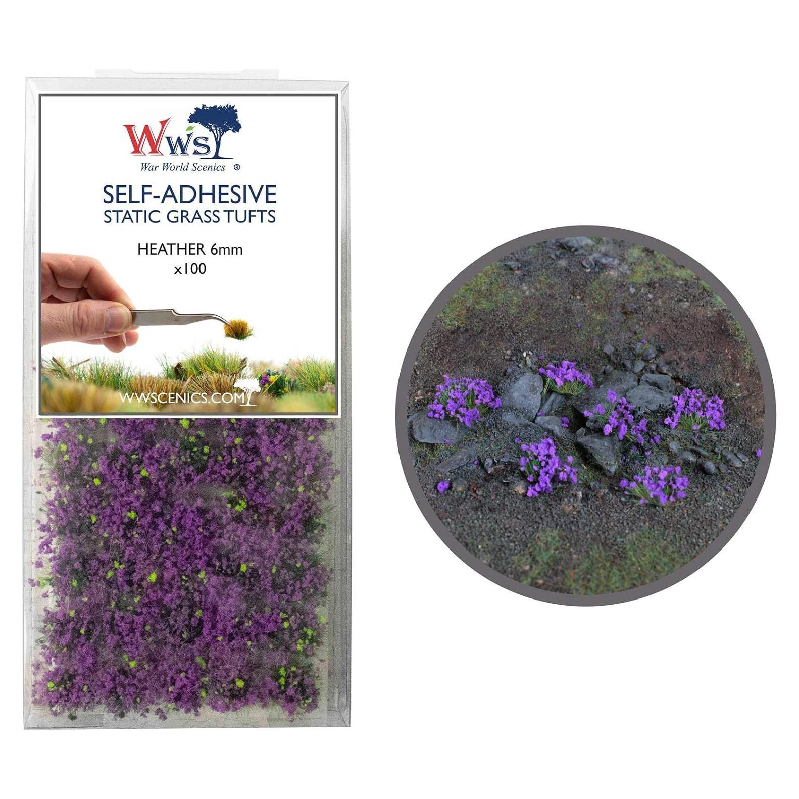 Tufts de Hierba Estática Autoadhesiva War World Scenics x100 - Brezo 6mm