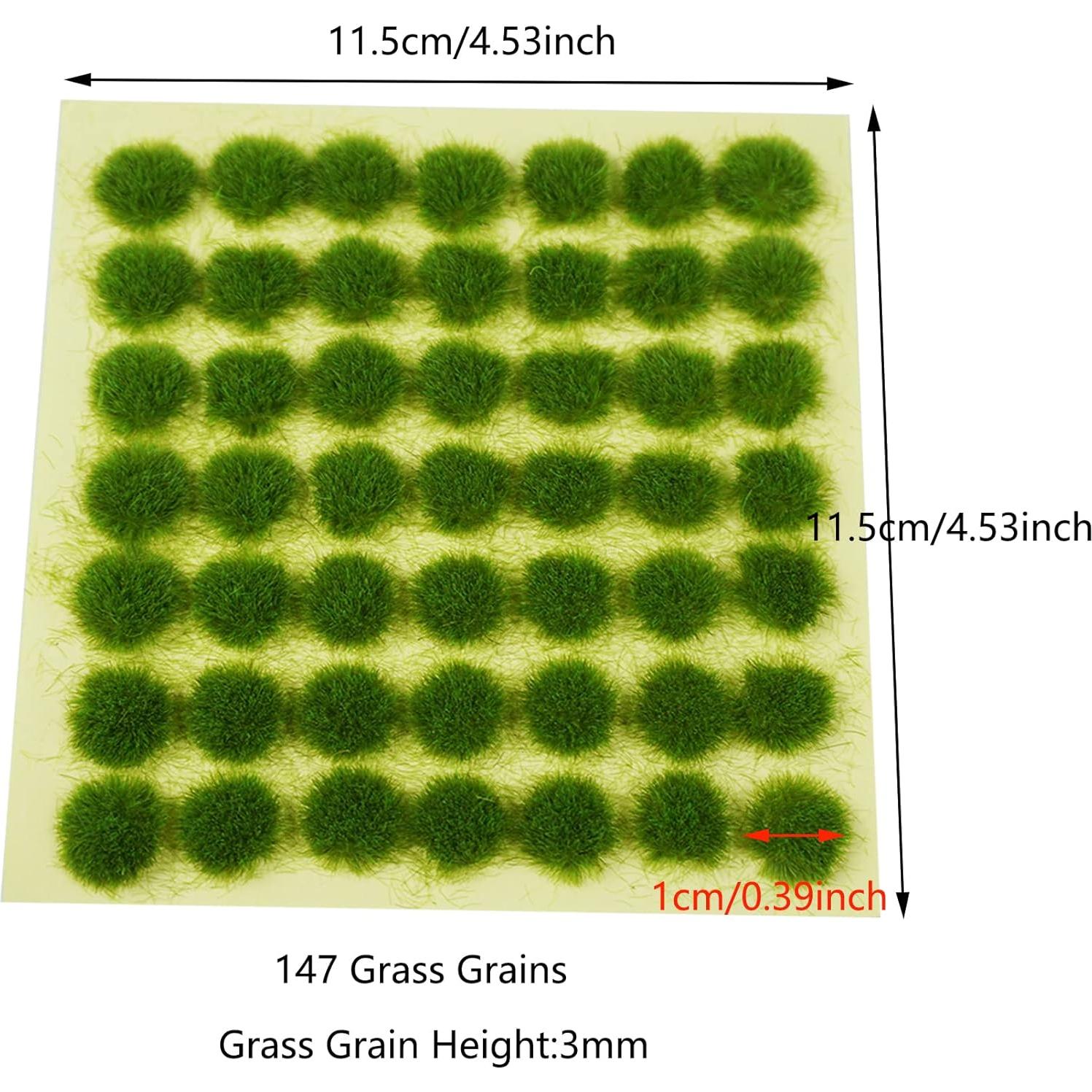 Cayway Grama Estática Tuft Verde Kit 147 Piezas para Diorama