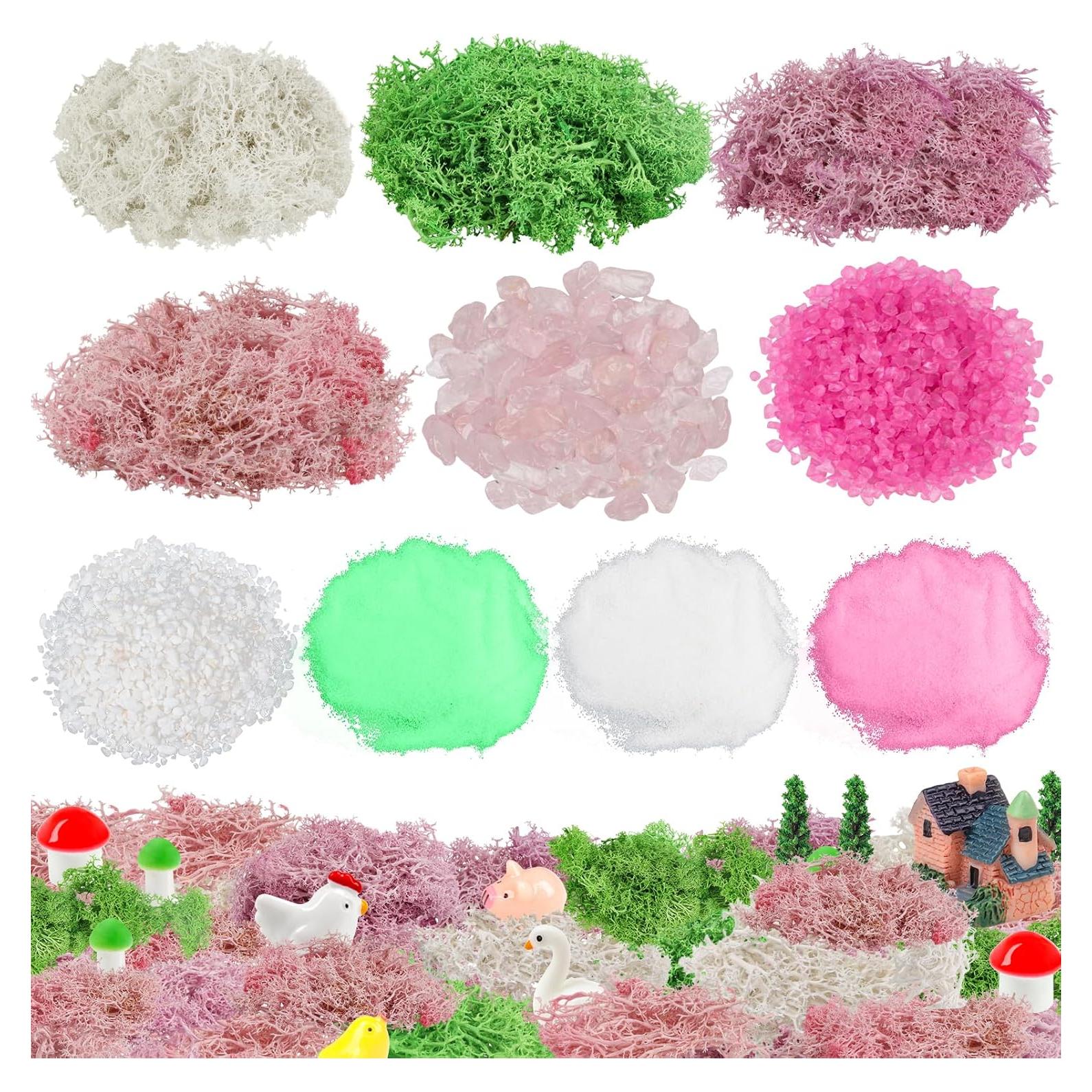 Kit de Escenario Rosa QUOZUO 10 Accesorios Jardín Mini
