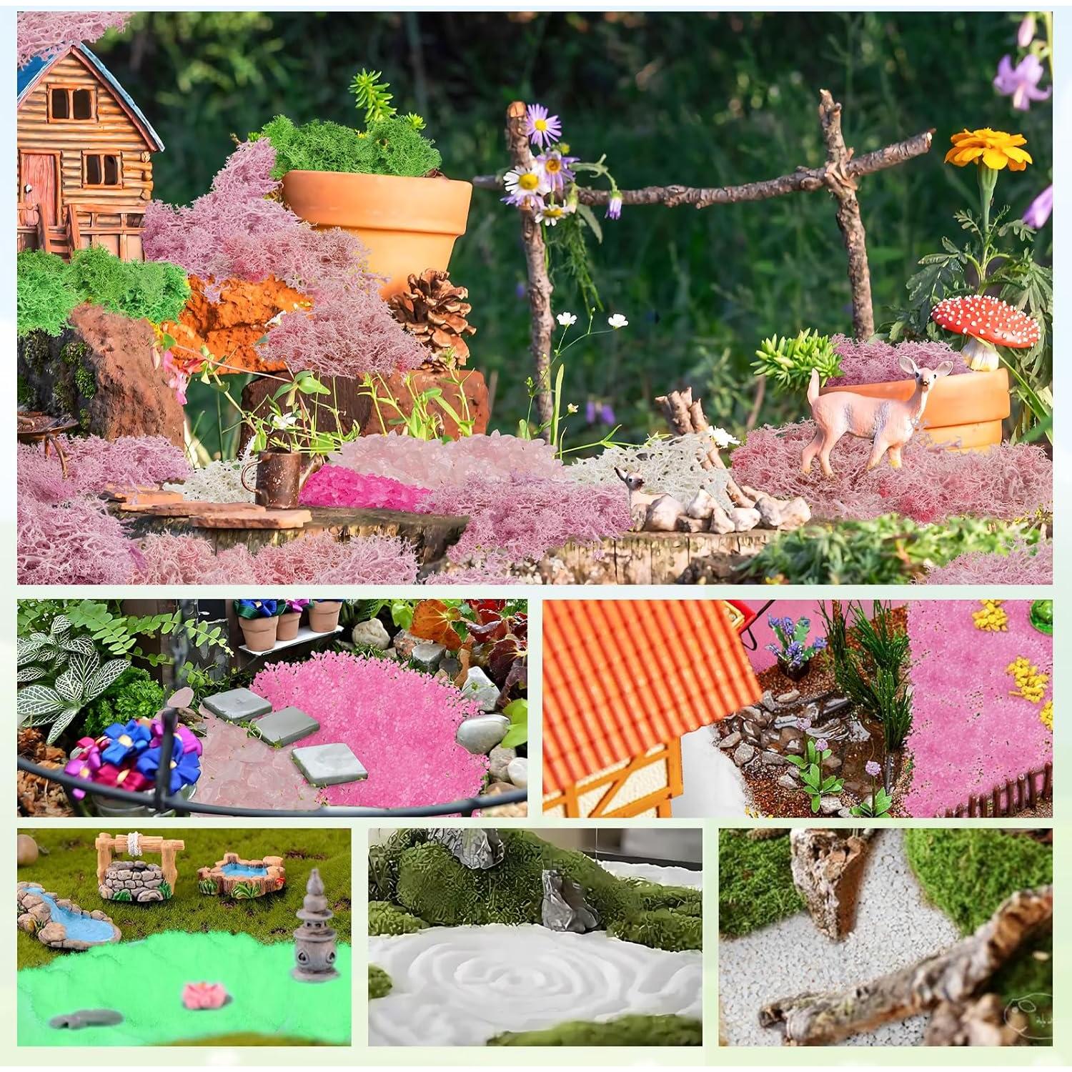 Kit de Escenario Rosa QUOZUO 10 Accesorios Jardín Mini