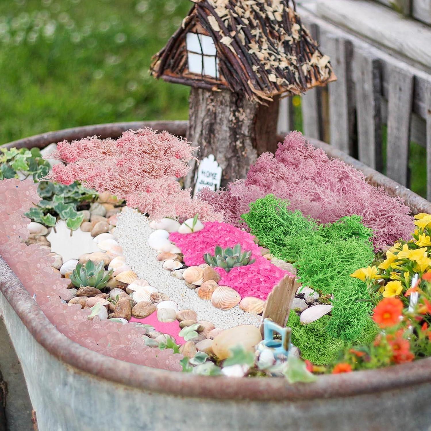 Kit de Escenario Rosa QUOZUO 10 Accesorios Jardín Mini