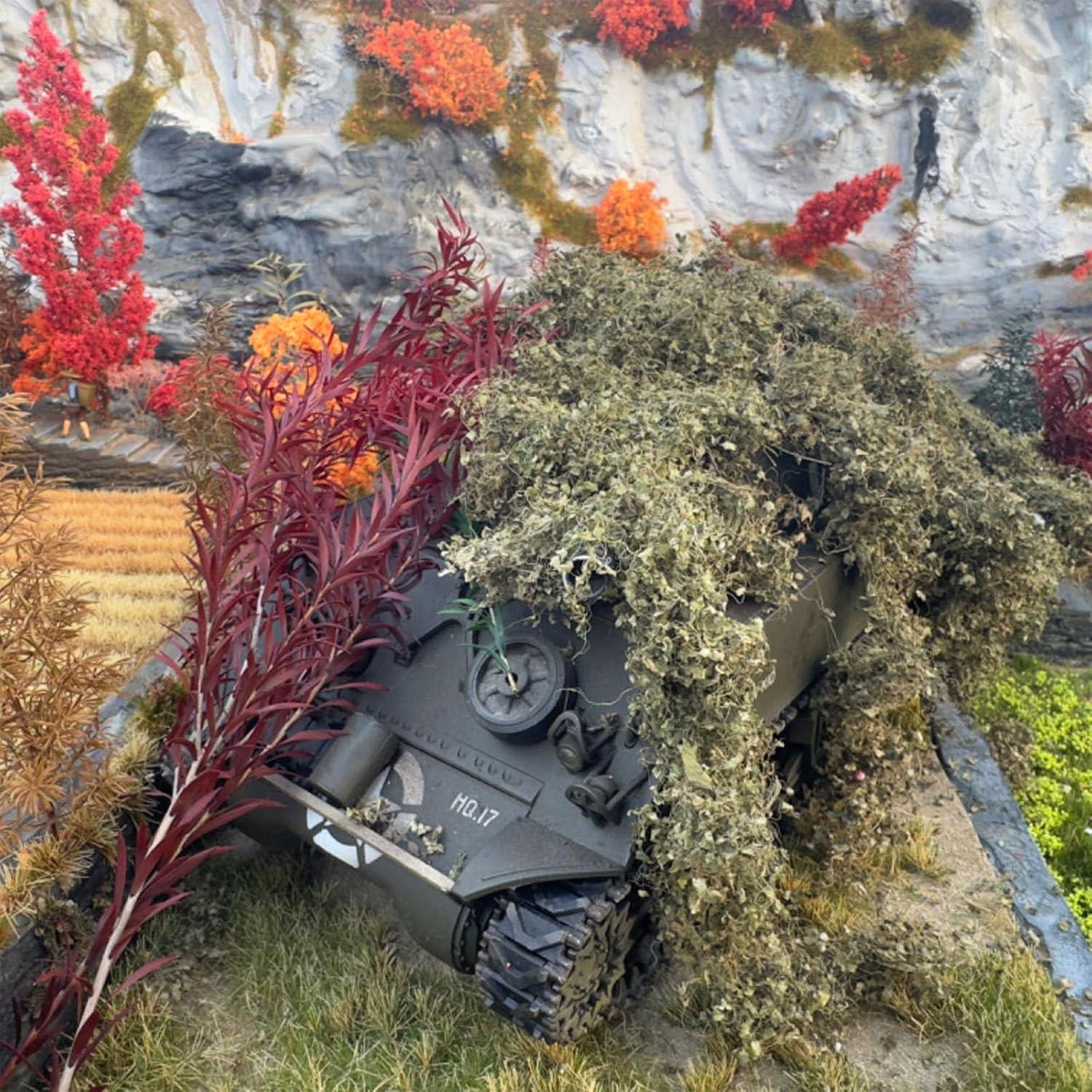 Cayway 2 Arbustos Artificiales Verde y Rojo para Diorama