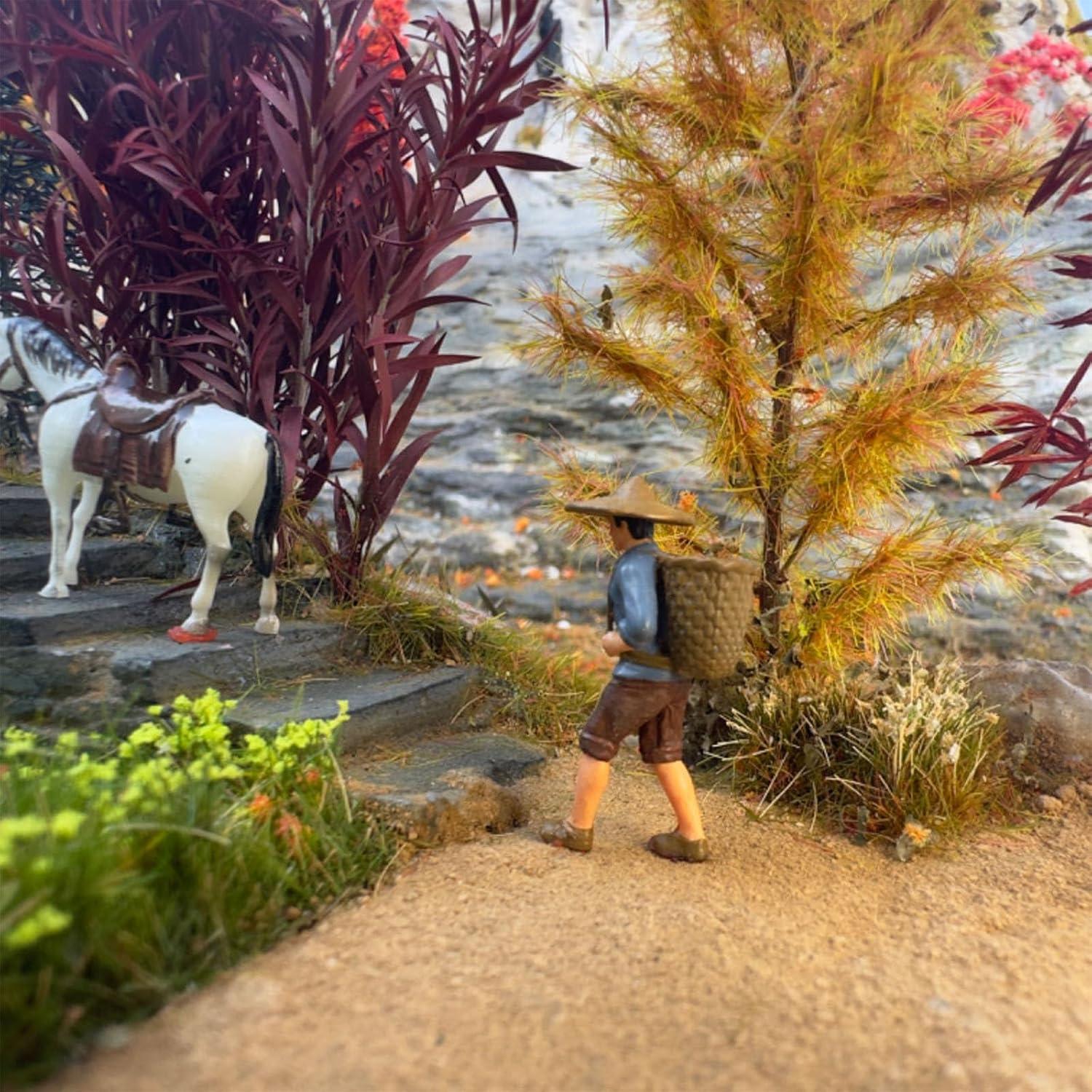 Cayway 2 Arbustos Artificiales Verde y Rojo para Diorama